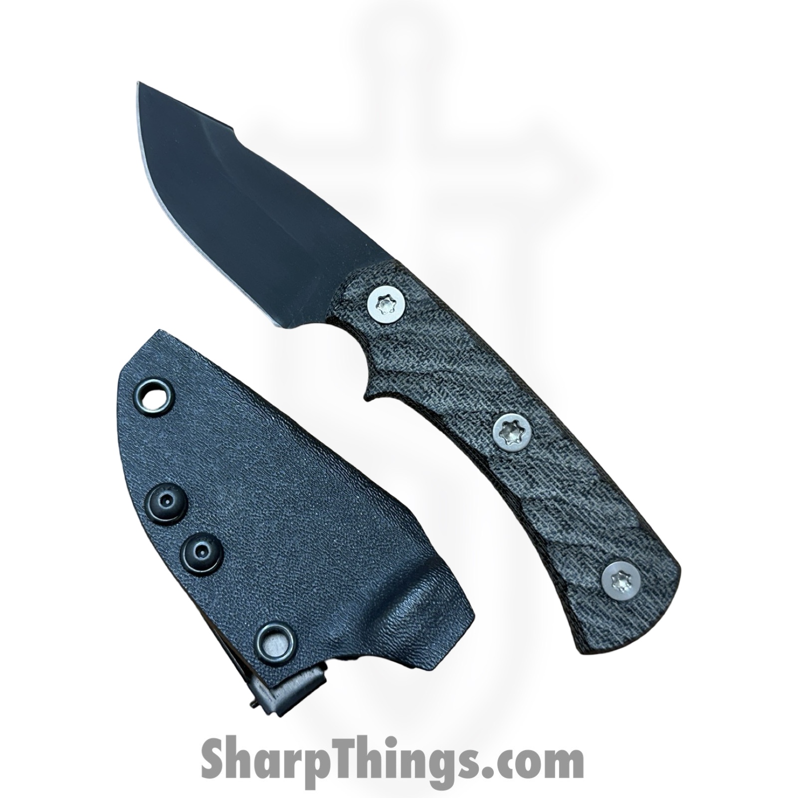 Half Face Blades - HFBBHMIBKTI - Beef Harpoon - Fixed Blade Knife - S45VN Coated Harpoon - Canvas Micarta Ti - Black - Image 7
