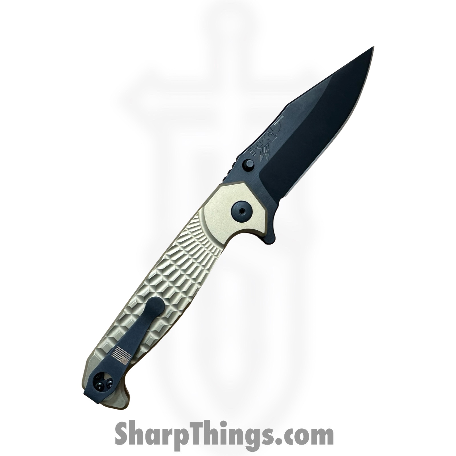 Half Face Blades - HFBCROFLDDE - Crow Folder - Folding Knife - S45VN Black Nitride Coated Clip Point - 7075-T6 Aluminum - Dark Earth - Image 2