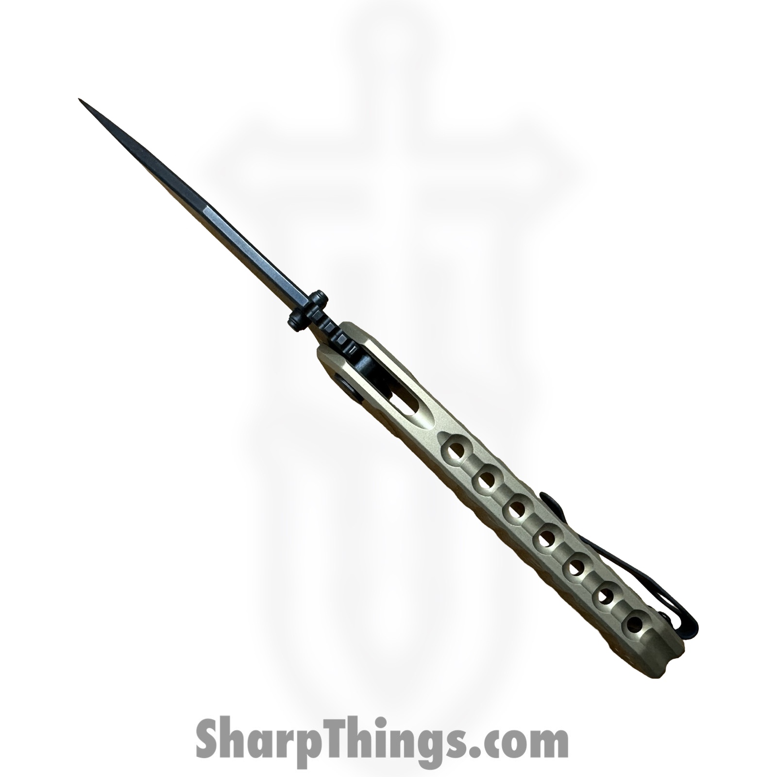 Half Face Blades - HFBCROFLDDE - Crow Folder - Folding Knife - S45VN Black Nitride Coated Clip Point - 7075-T6 Aluminum - Dark Earth - Image 3