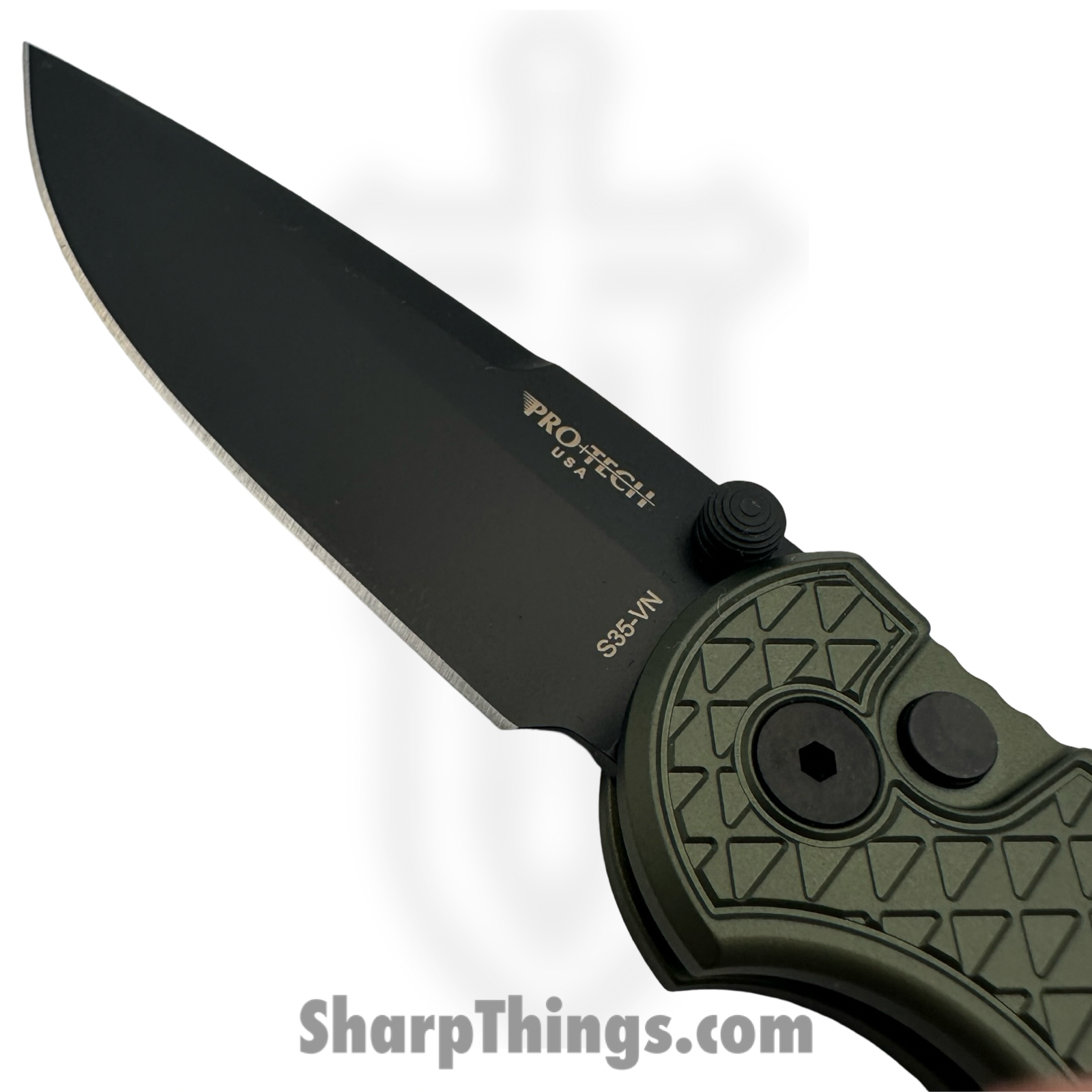 ProTech - INT106-Green - TR-3 INTEGRITY manual - Folding Knife - S35VN DLC Drop Point - Aluminum - Black/Green - Image 5