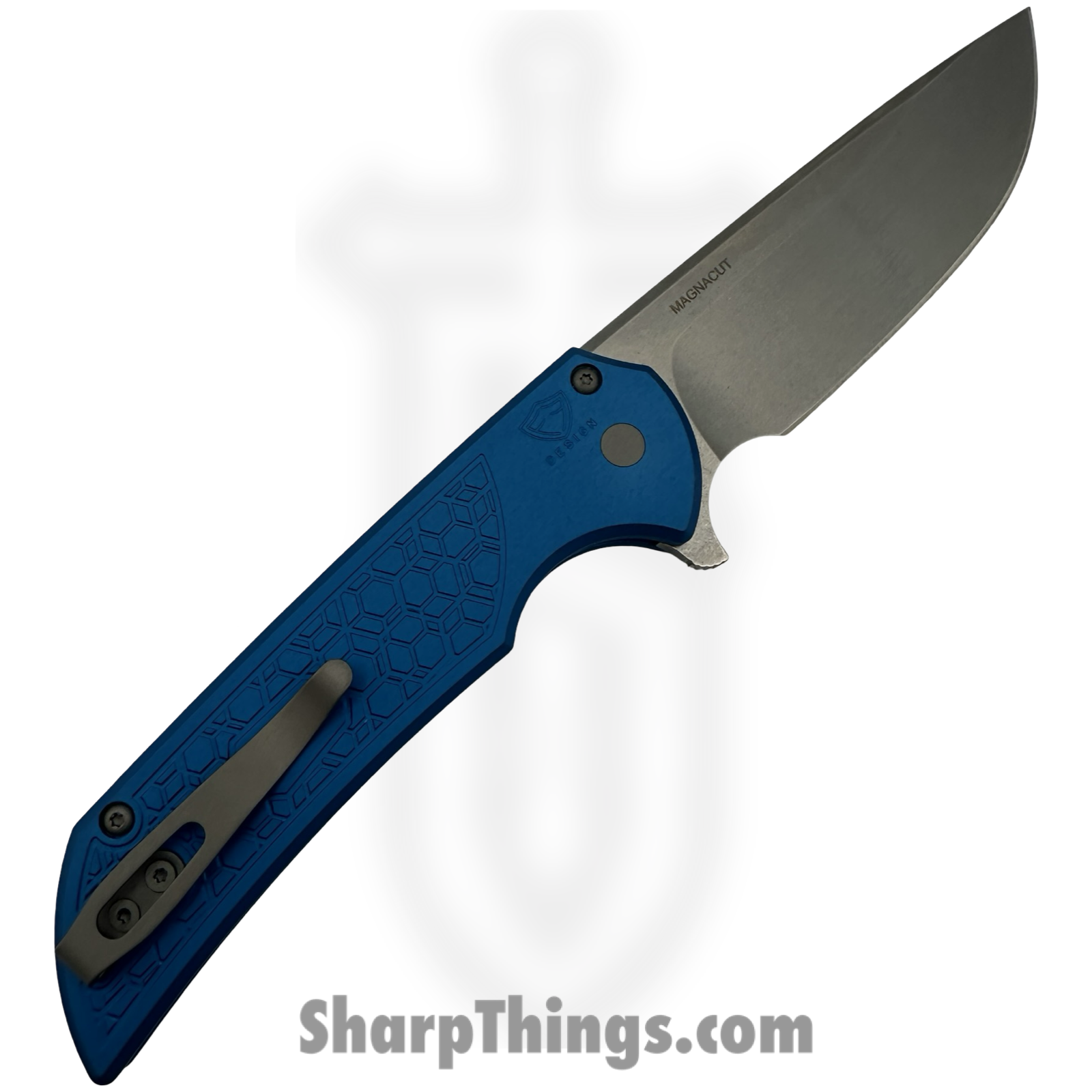 ProTech - MX105-Blue GRIDLOCK - Mordax Gridlock - Folding Knife - CPM MagnaCut Stonewash Drop Point - Aluminum - Blue - Image 2