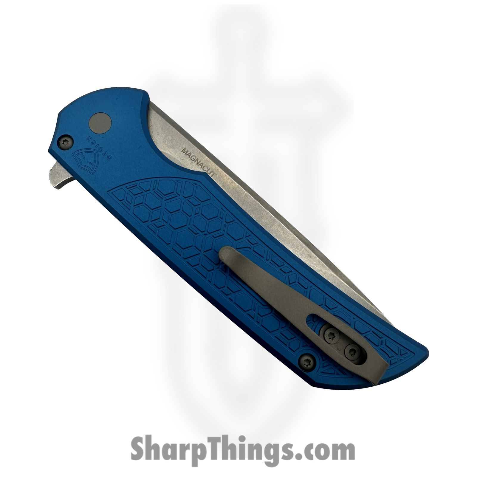ProTech - MX105-Blue GRIDLOCK - Mordax Gridlock - Folding Knife - CPM MagnaCut Stonewash Drop Point - Aluminum - Blue - Image 4