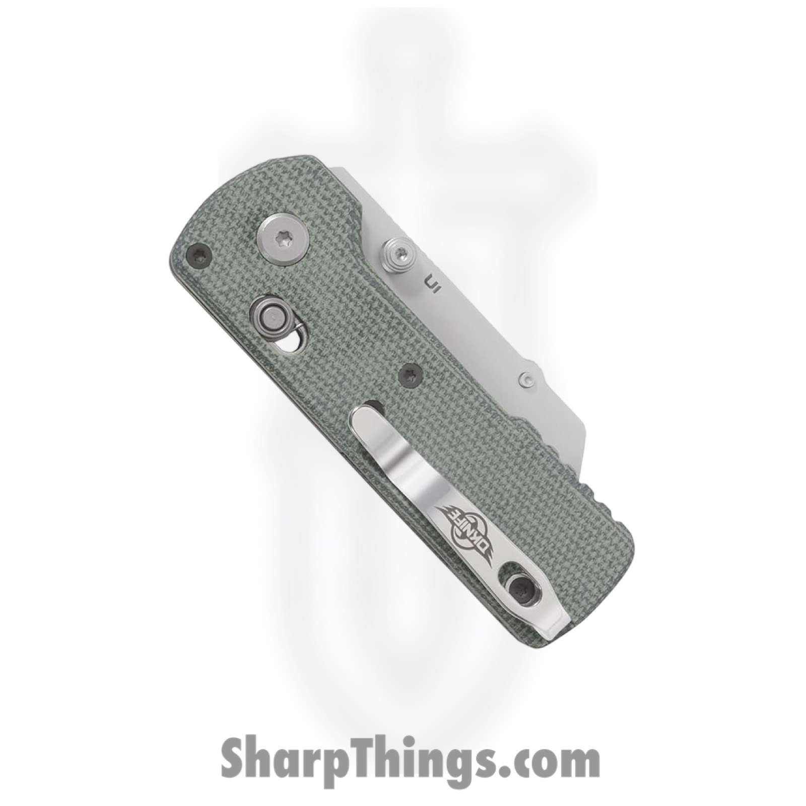 Olight - OKNU1GM - Otacle U1 Utility - Assisted Open Knife - SK5 HC Satin Reverse Tanto - Micarta - Green - Image 3
