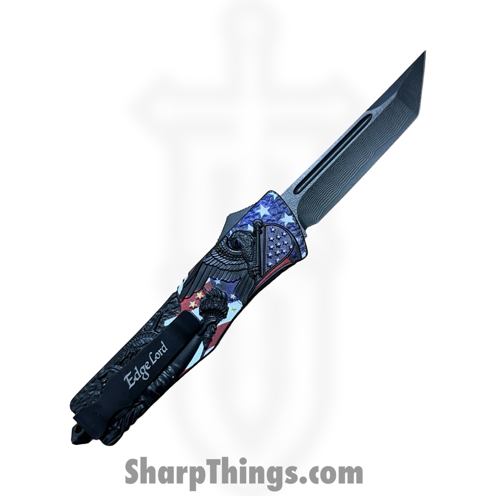VOC - OTF924 - Large Liberty - OTF Auto - 440 SS Coated Tanto - Aluminum - Black - Image 2