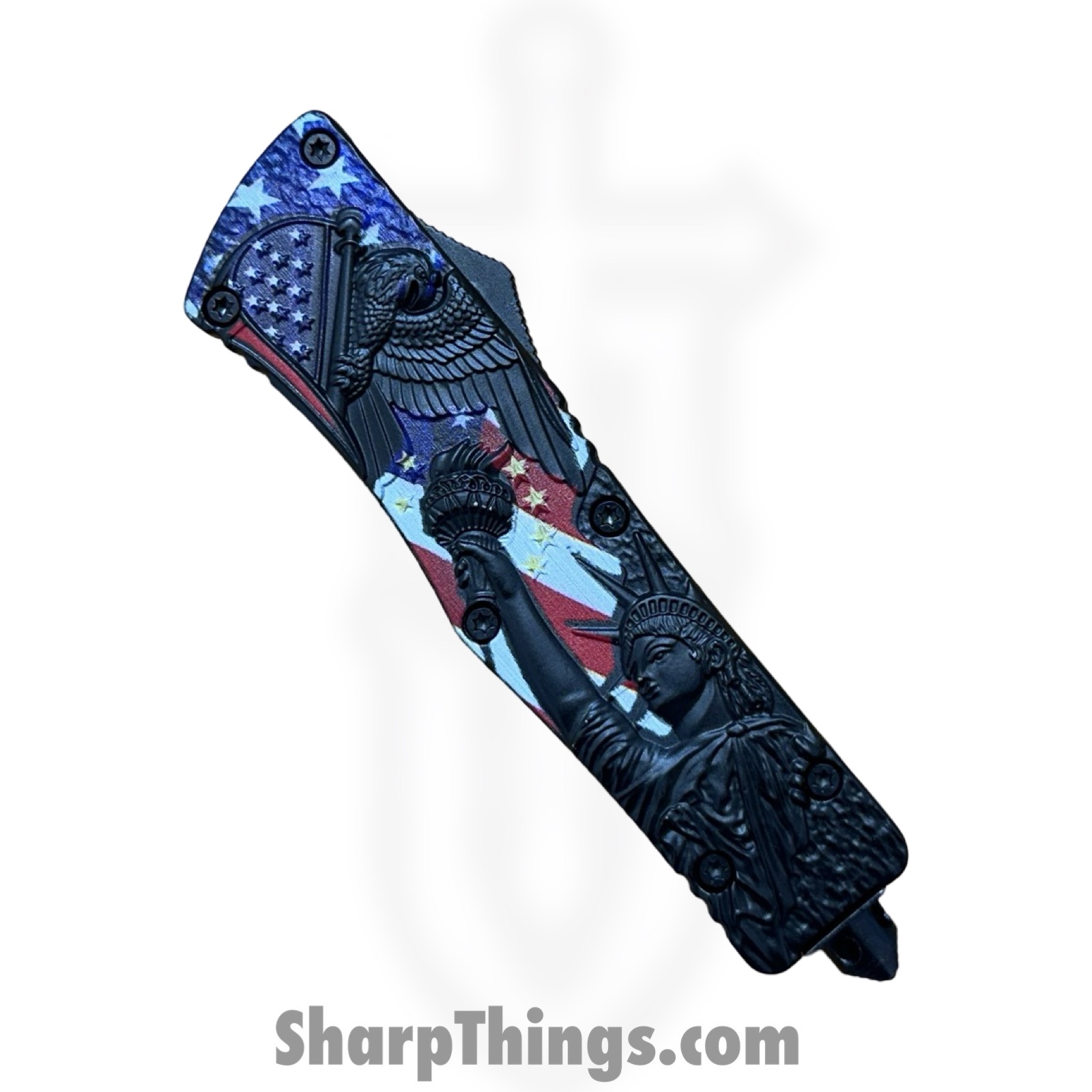 VOC - OTF924 - Large Liberty - OTF Auto - 440 SS Coated Tanto - Aluminum - Black - Image 3