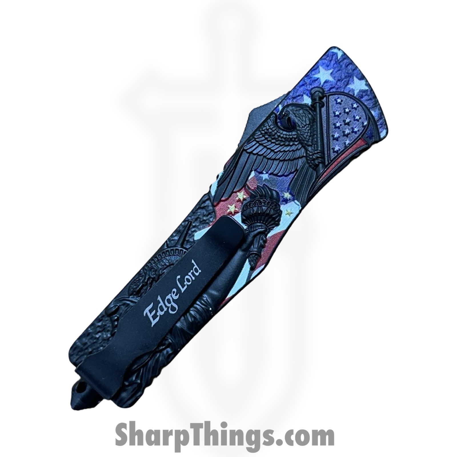 VOC - OTF924 - Large Liberty - OTF Auto - 440 SS Coated Tanto - Aluminum - Black - Image 4