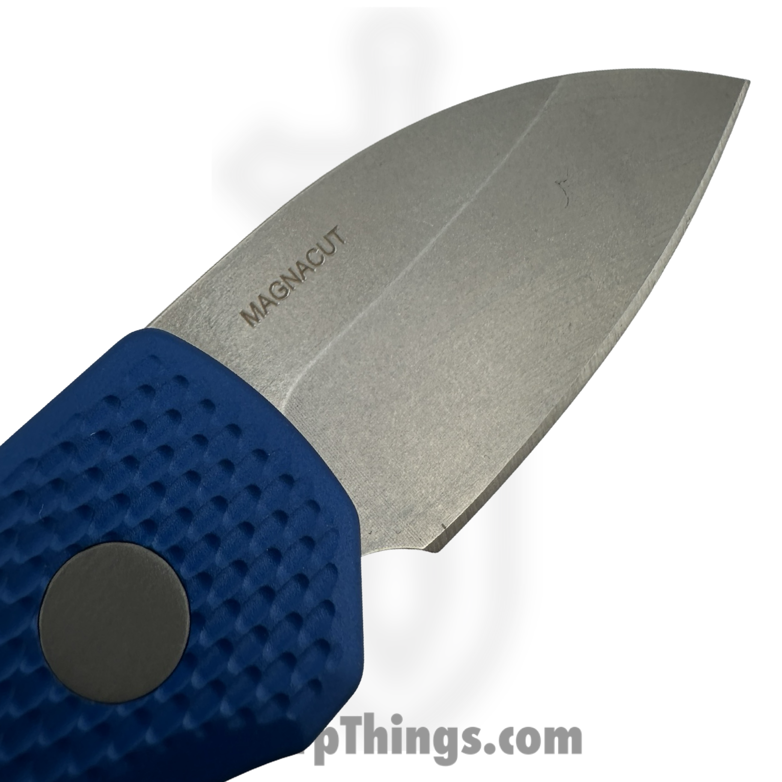 ProTech - R5305-Blue - Runt 5 Textured - Automatic Knife - CPM MagnaCut Stonewash Wharncliffe - Aluminum - Blue - Image 3