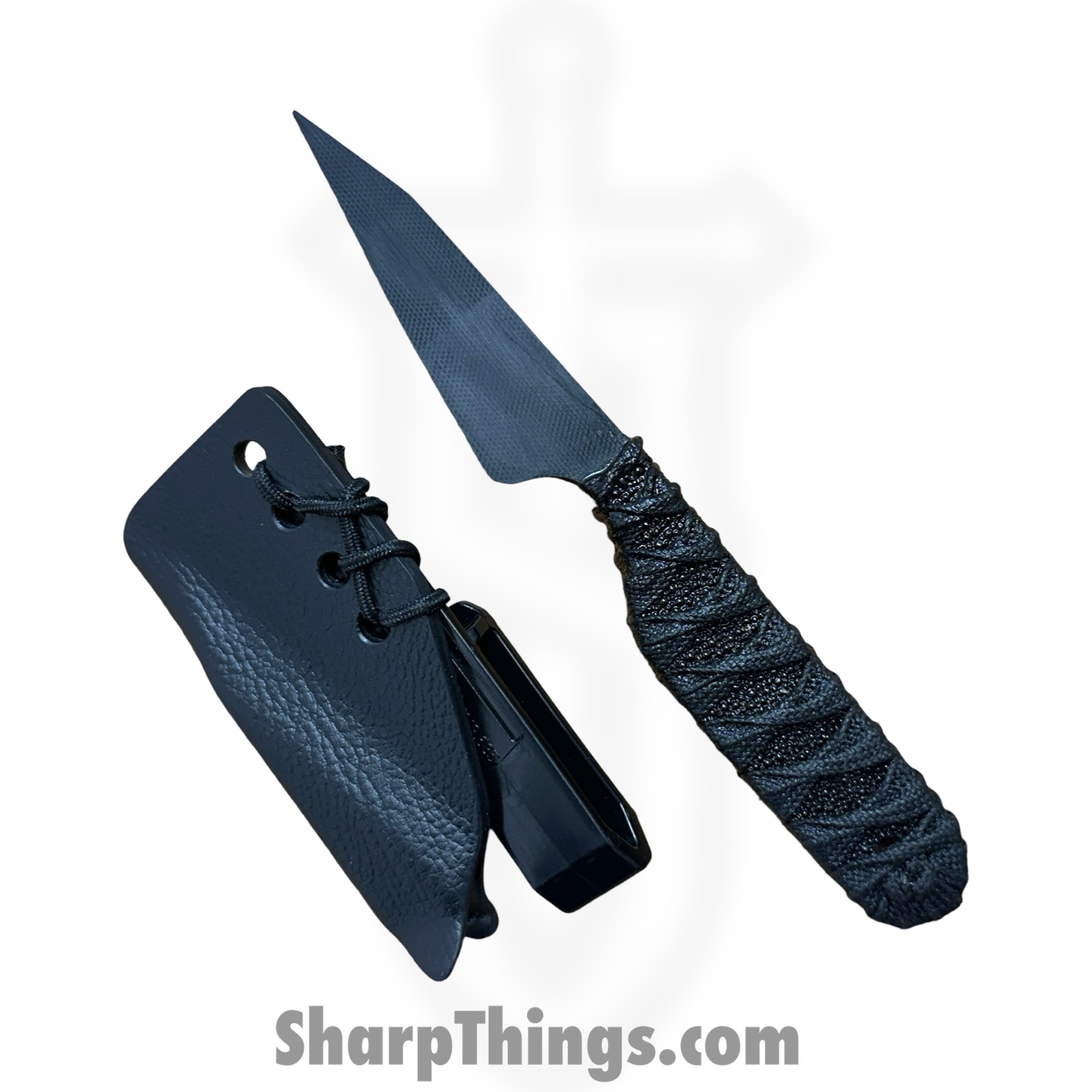 Revenant Corps - RCKV2Blk - RCK V2 - Fixed Blade Knife - G-10 Coated Wharncliffe - Tsukomaki Wrap - Black - Image 5