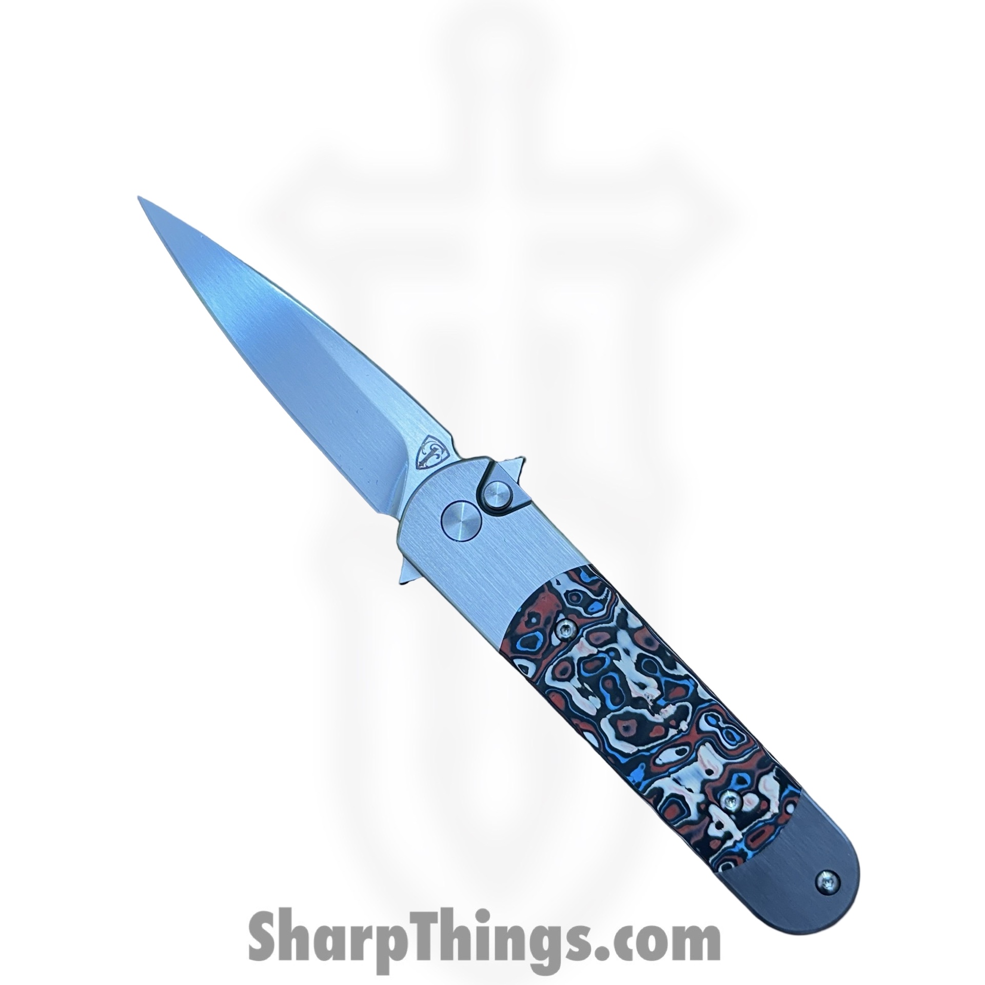 Finch Knife Co. - RR155 - Road Runner Street Heat - Folding Knife - 154CM Satin Spear Point - Carbon Fiber - Red/White/Blue
