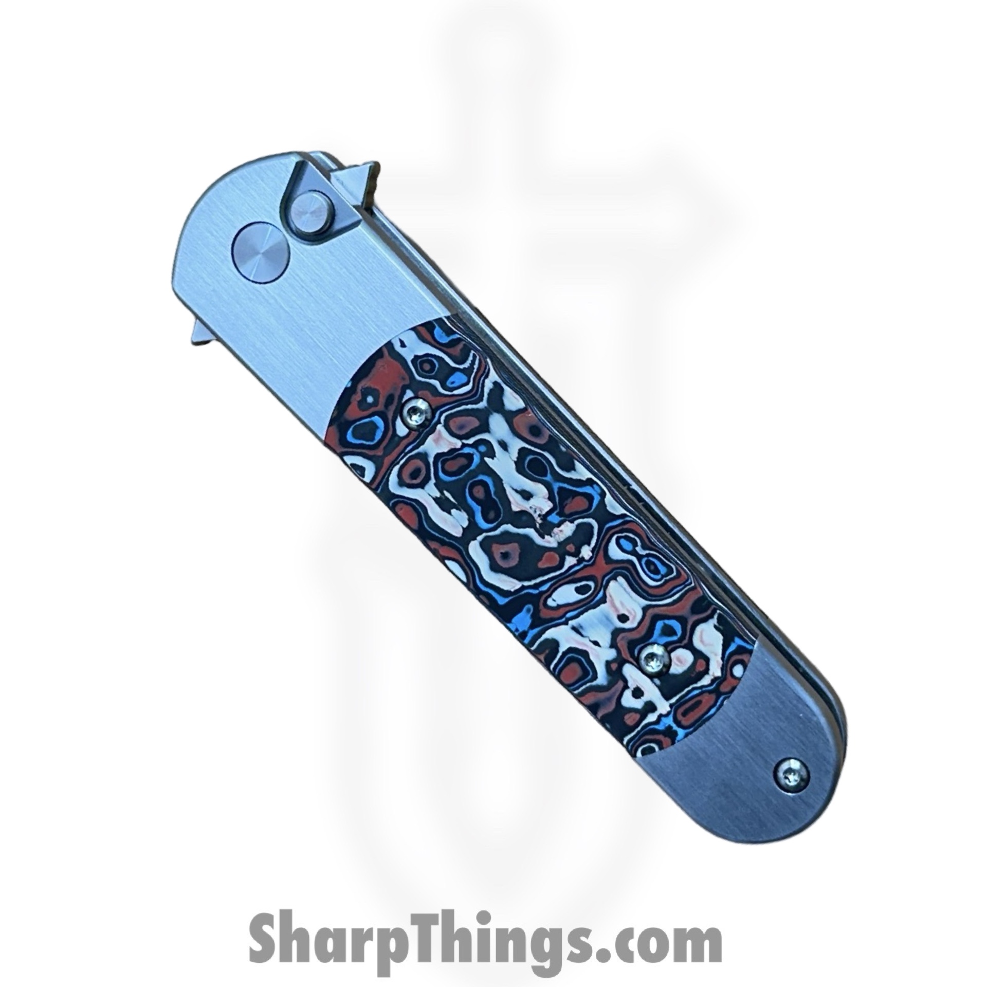 Finch Knife Co. - RR155 - Road Runner Street Heat - Folding Knife - 154CM Satin Spear Point - Carbon Fiber - Red/White/Blue - Image 3