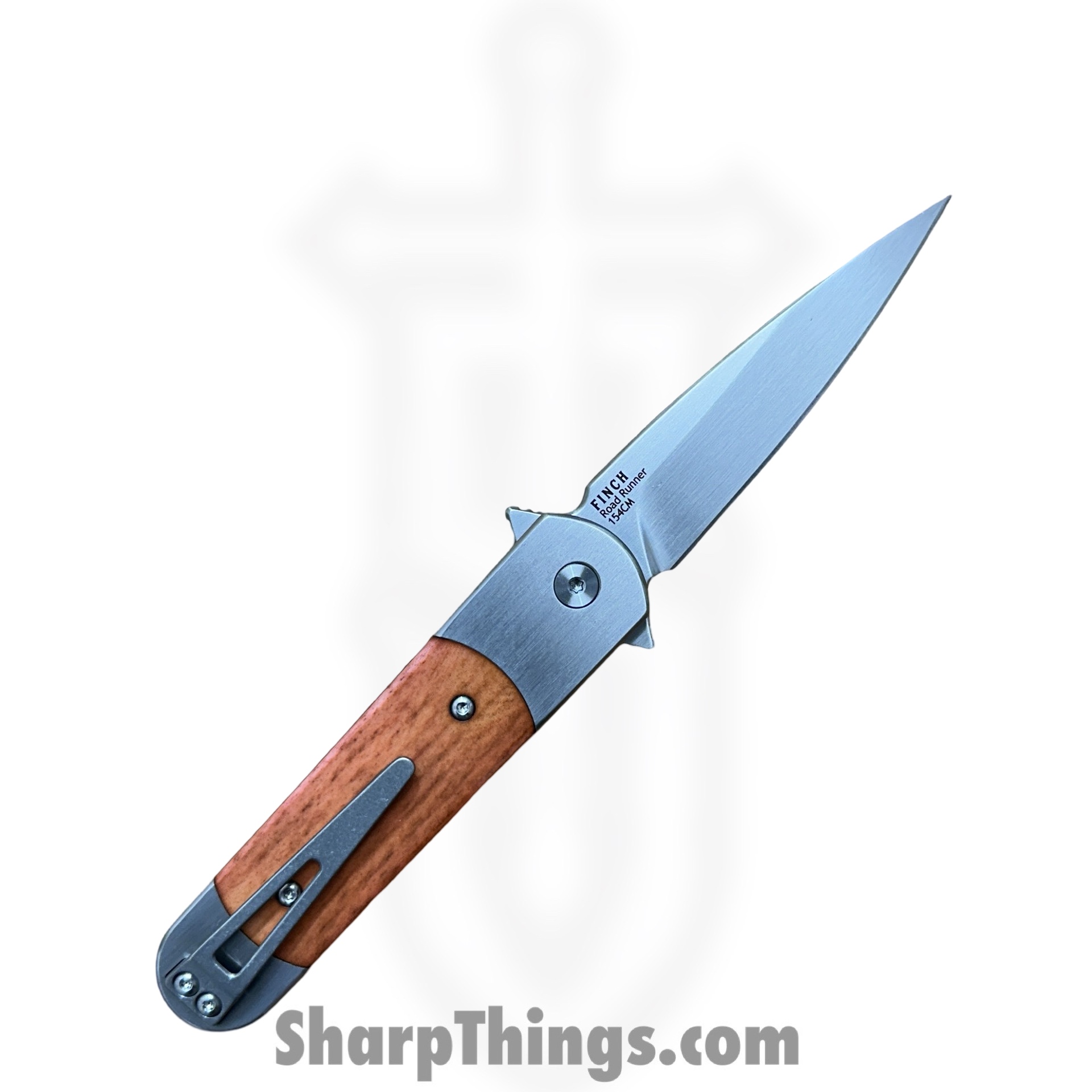 Finch Knife Co. - RR320 - Road Runner Honey Ridge - Folding Knife - 154CM Satin Spear Point - Bone - Tan - Image 2