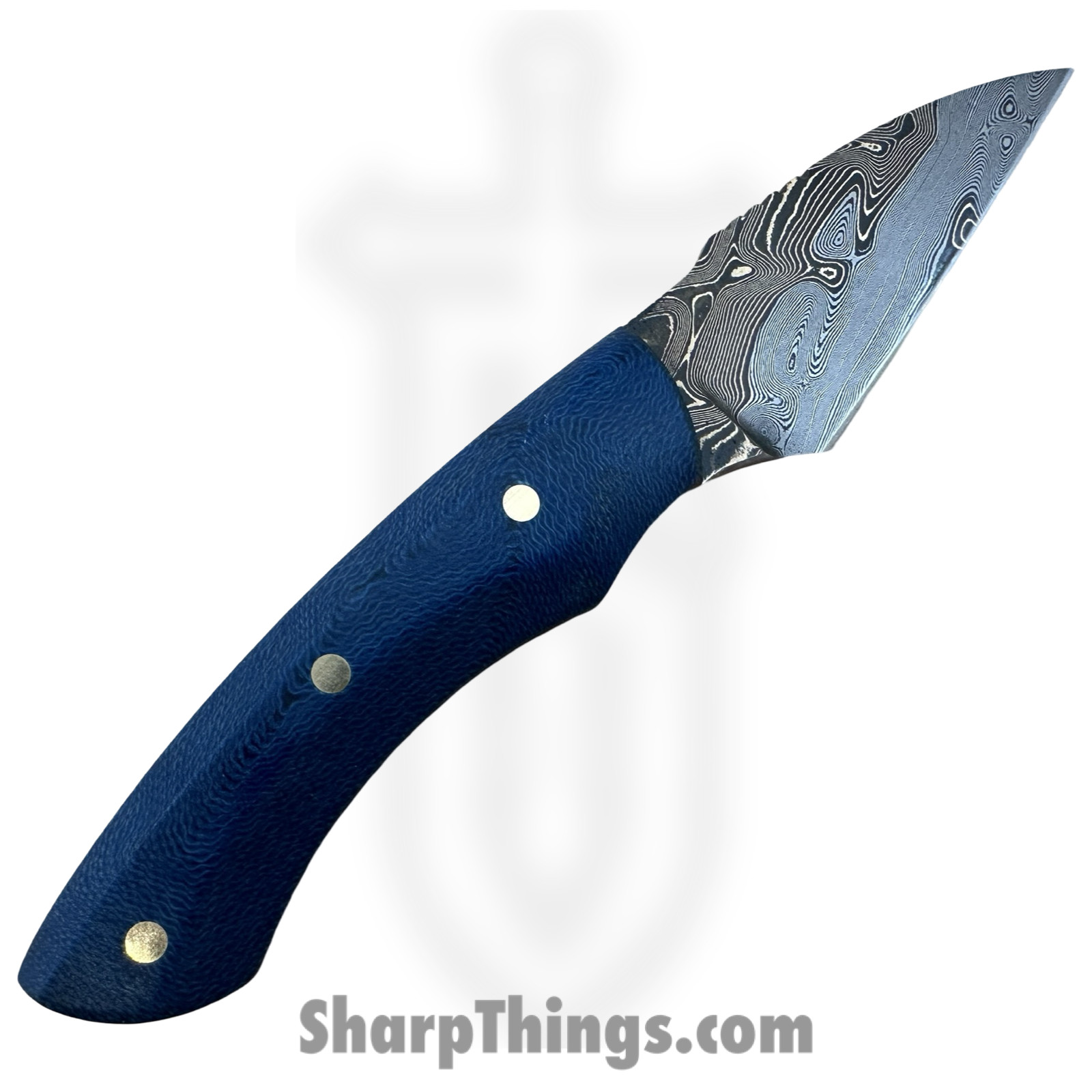 Royalty Rings Co. - RRC-LgNyx-02 - Large Nyx - Fixed Blade Knife - Baker Forge Bronzemai -Damacore Damascus Kiridashi - G-Carta - Denim - Image 2
