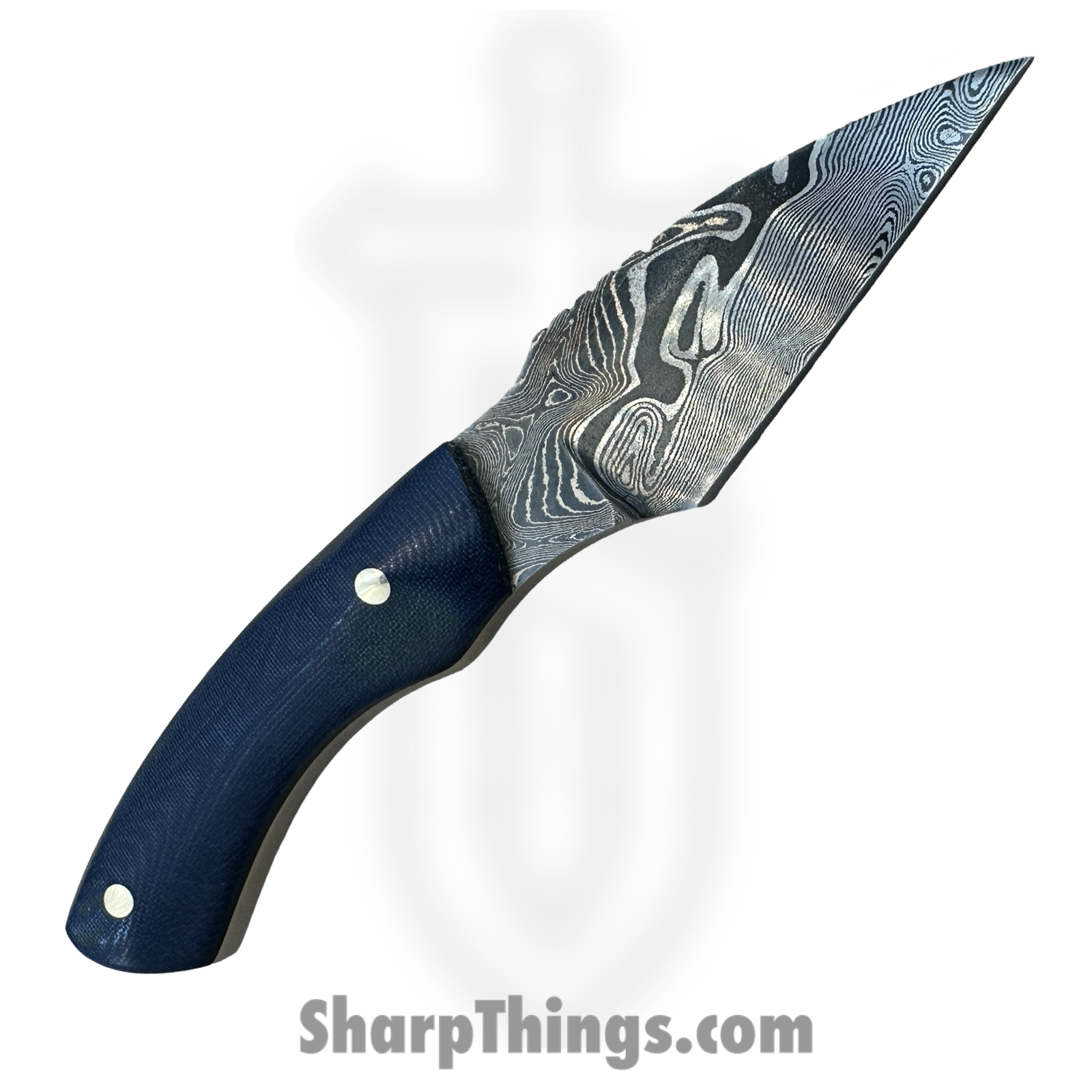 Royalty Rings Co. - RRC-Nyx-07 - Nyx - Fixed Blade Knife - Baker Forge Riptide Max -Diamond Damascus Kiridashi - G-Carta - Denim - Image 2