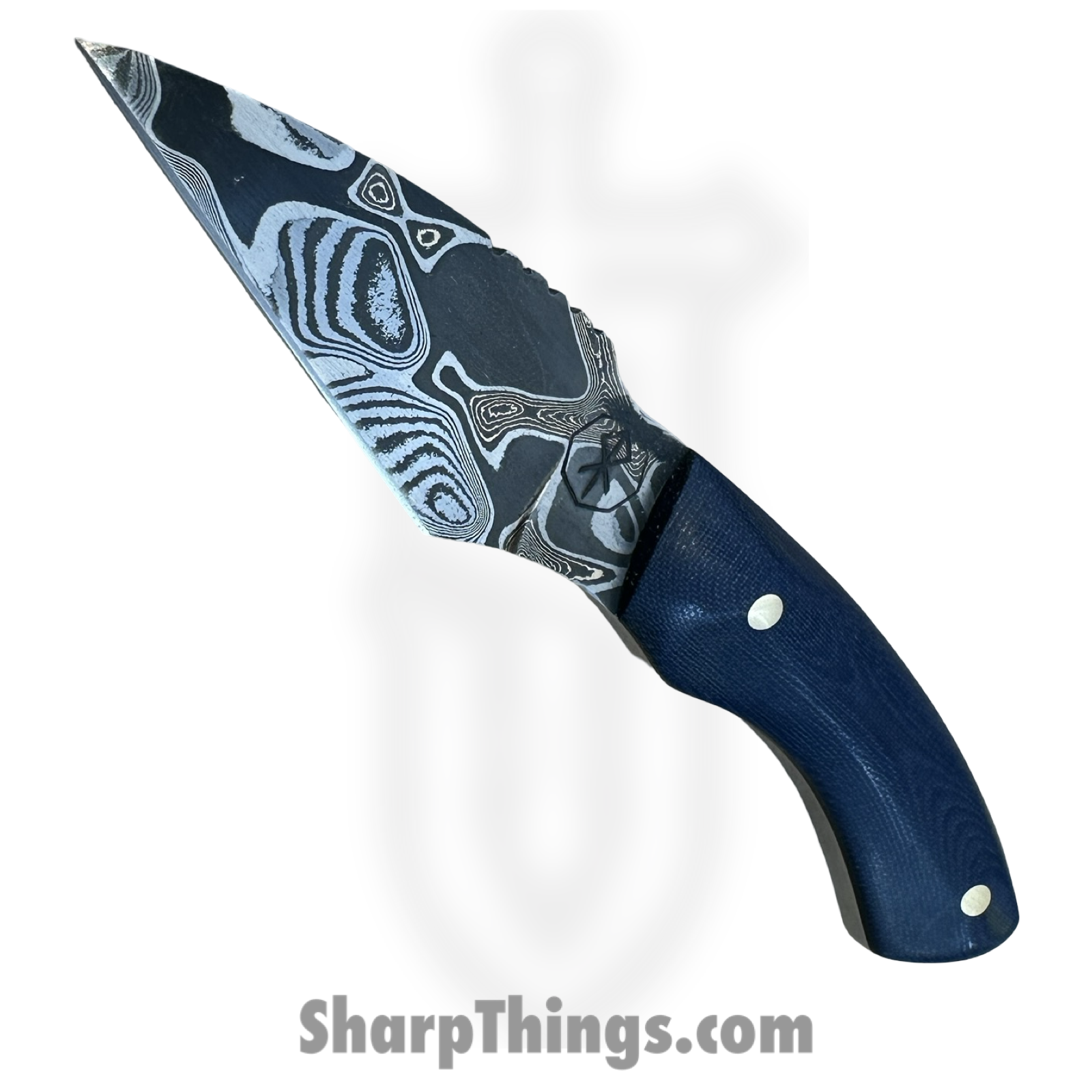 Royalty Rings Co. - RRC-Nyx-07 - Nyx - Fixed Blade Knife - Baker Forge Riptide Max -Diamond Damascus Kiridashi - G-Carta - Denim - Image 5