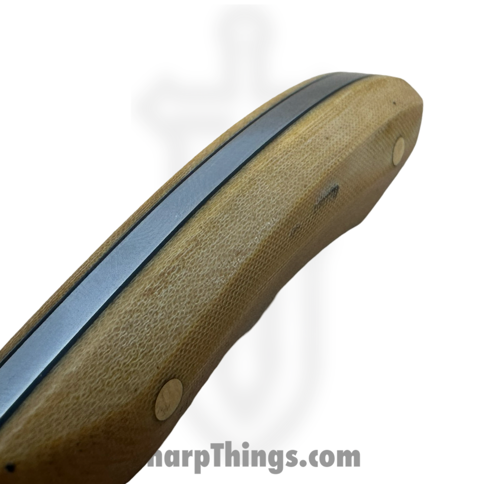 Royalty Rings Co. - RRC-Nyx-08 - Nyx - Fixed Blade Knife - Baker Forge Riptide Max -Diamond Damascus Kiridashi - Micarta - Butterscotch - Image 5