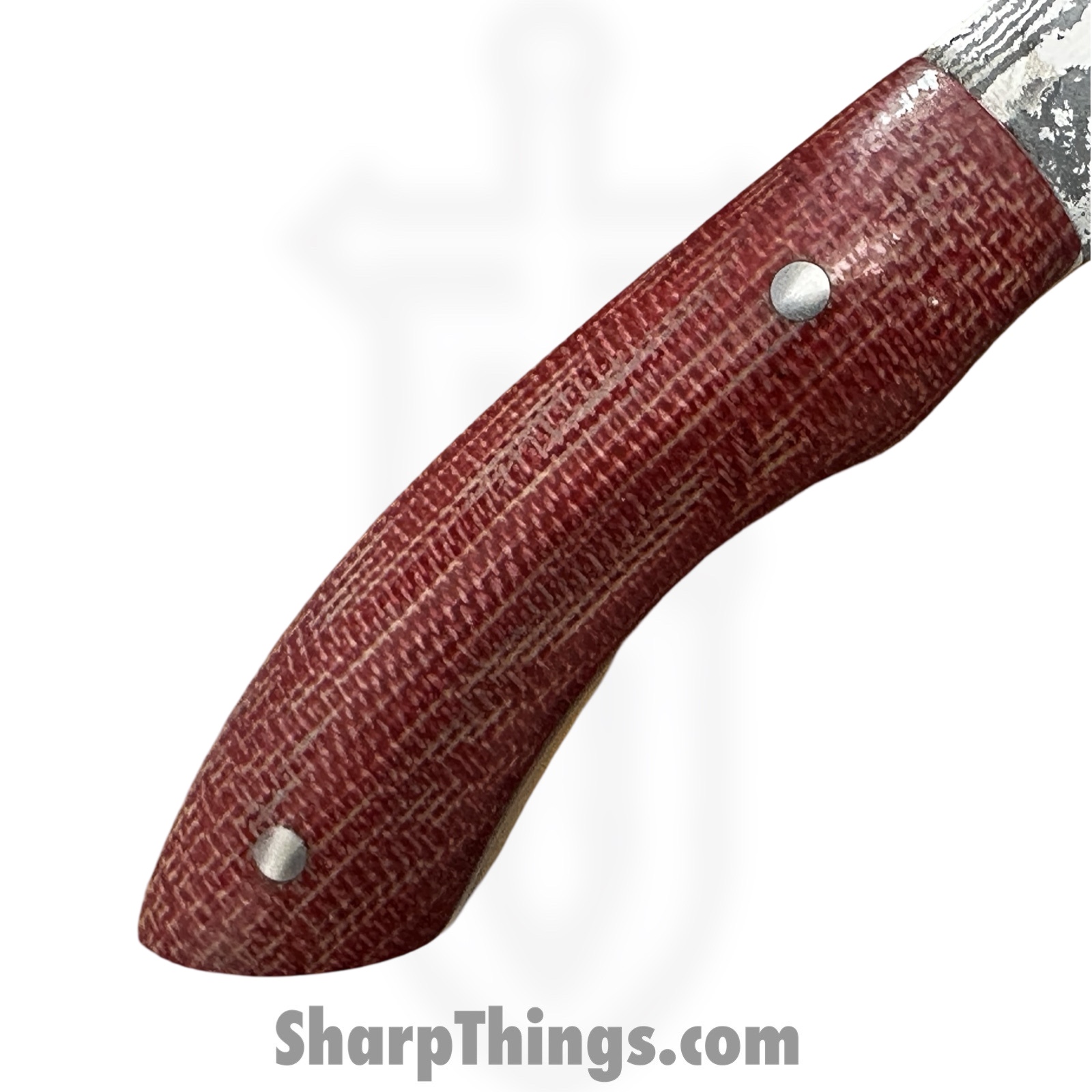 Royalty Rings Co. - RRC-Nyx-13 - Nyx - Fixed Blade Knife - Baker Forge Icestom Wavy Damascus Kiridashi - Micarta - Red/White - Image 4