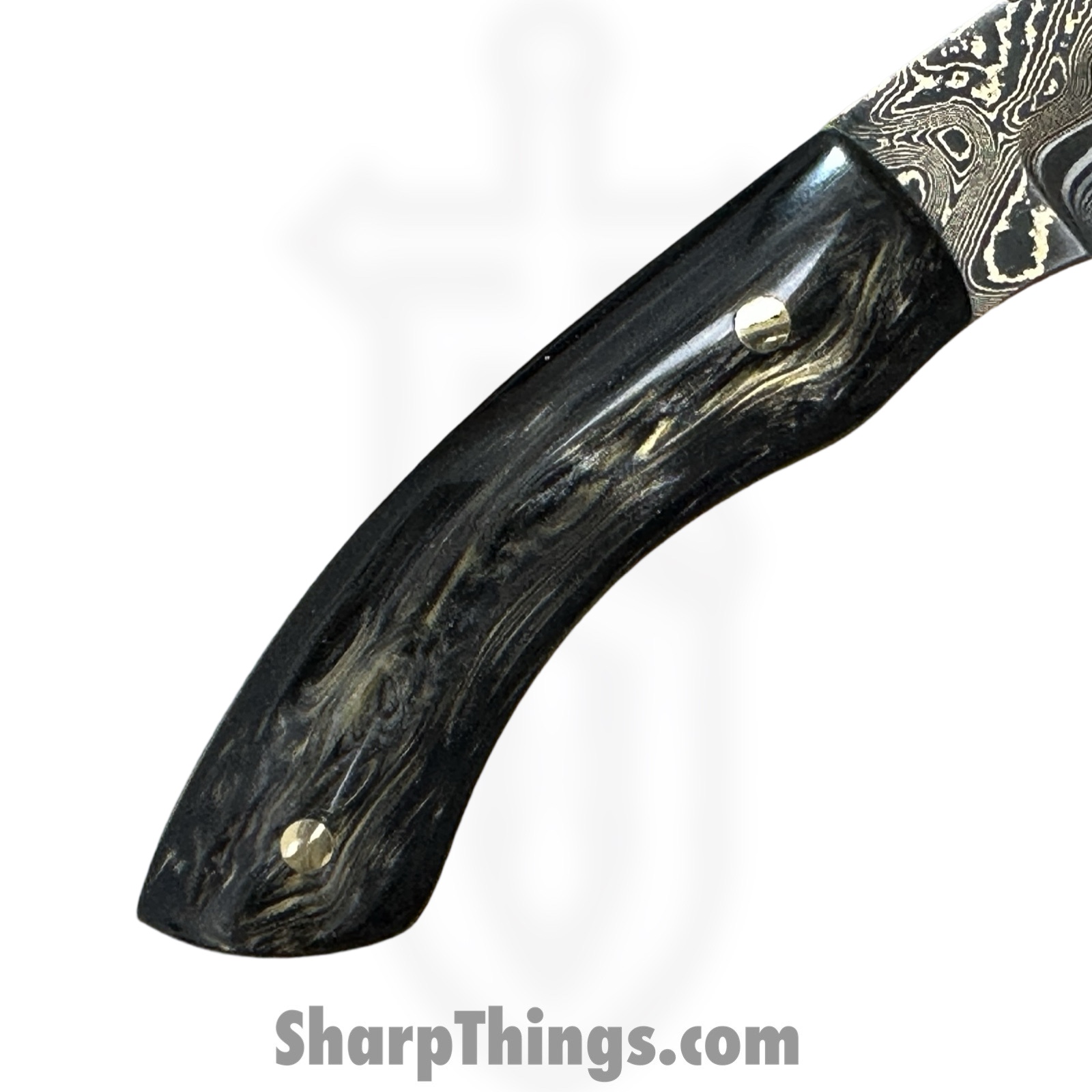 Royalty Rings Co. - RRC-Fnr-01 - Fenrir - Fixed Blade Knife - Baker Forge Riptide Max Diamond Damascus Kiridashi - Resin - Black/Gold/Green - Image 3