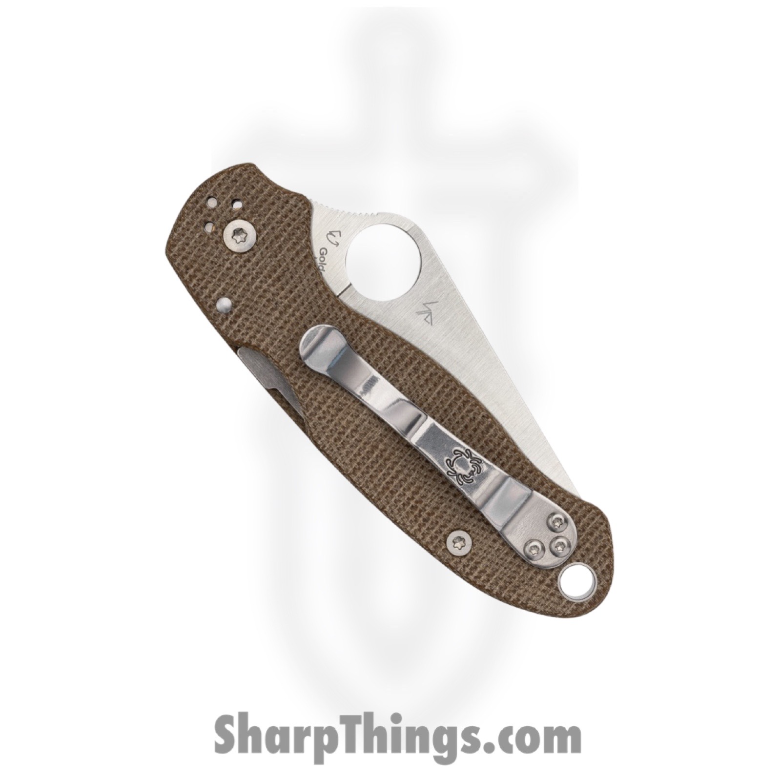 Spyderco - SC223MPCW - Para 3 - Folding Knife - CPM CruWear Satin Clip Point - Canvas Micarta - Brown - Image 2