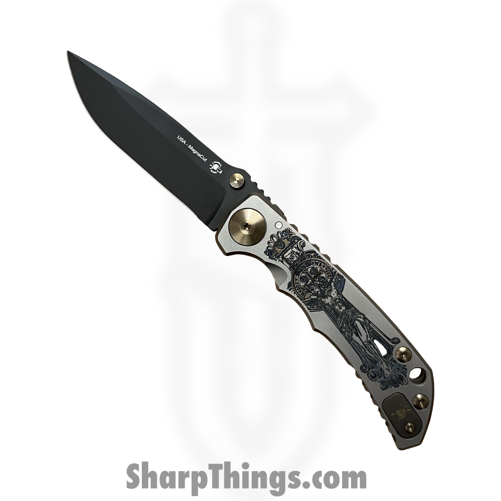 Spartan Blades - SF5CRUS - Spartan Harsey - Folding Knife - CPM MagnaCut Coated Drop Point - Titanium - Crusaform