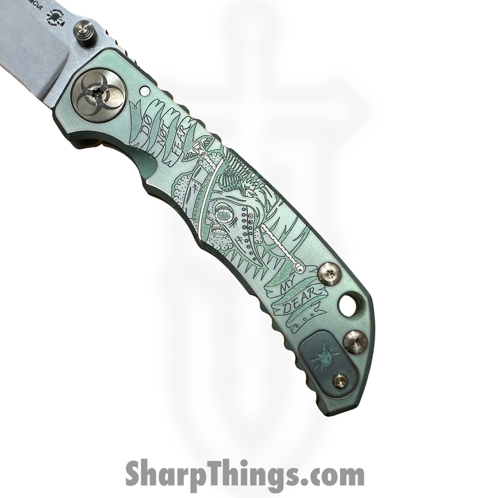 Spartan Blades - SF5PLAGUE - Spartan Harsey - Folding Knife - CPM MagnaCut Stonewash Drop Point - Titanium - Plague Doctor - Image 5