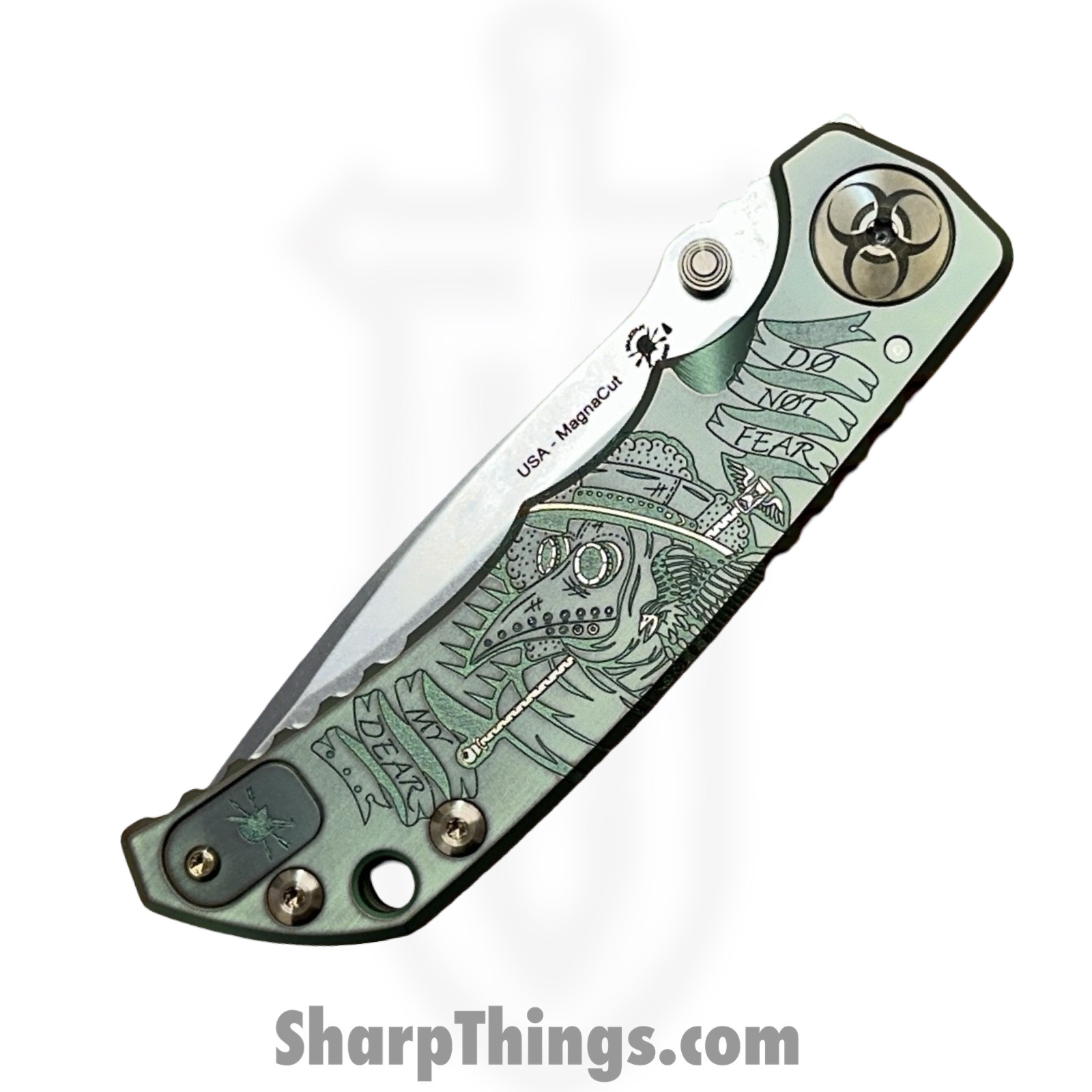 Spartan Blades - SF5PLAGUE - Spartan Harsey - Folding Knife - CPM MagnaCut Stonewash Drop Point - Titanium - Plague Doctor - Image 3