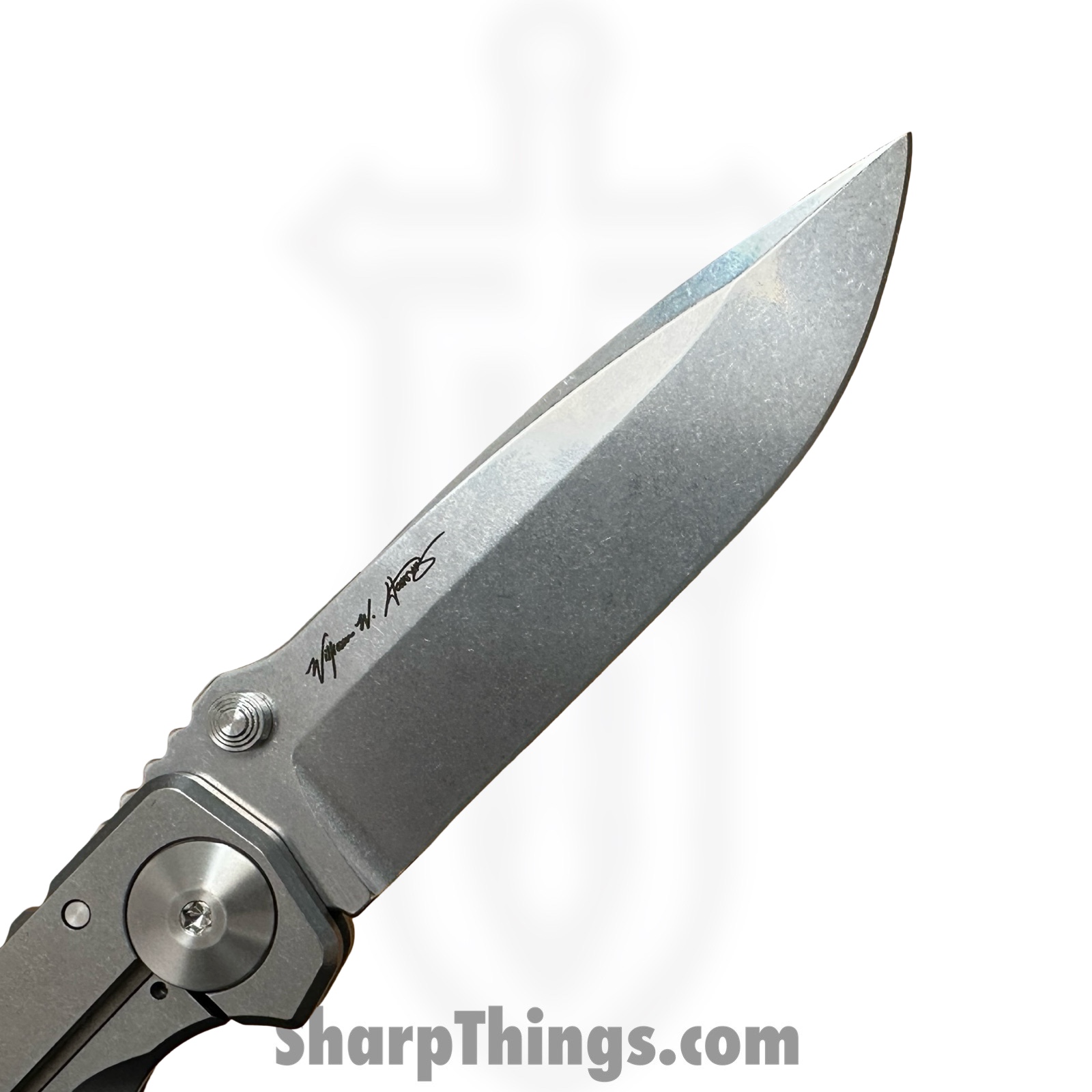 Spartan Blades - SF5SW - Spartan Harsey - Folding Knife - CPM MagnaCut Stonewash Drop Point - Titanium - Grey - Image 8