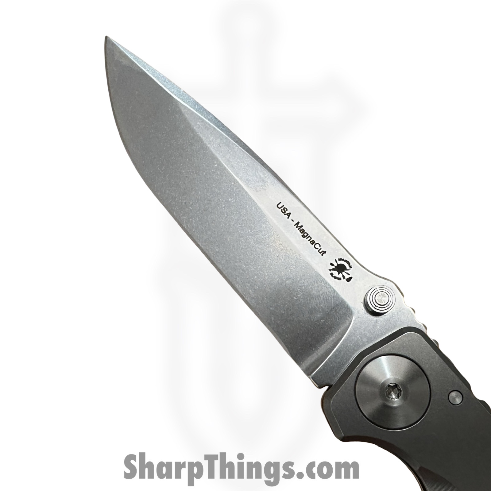 Spartan Blades - SF5SW - Spartan Harsey - Folding Knife - CPM MagnaCut Stonewash Drop Point - Titanium - Grey - Image 7
