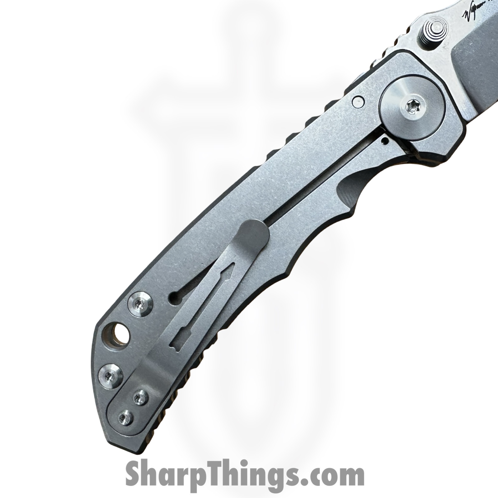 Spartan Blades - SF5SW - Spartan Harsey - Folding Knife - CPM MagnaCut Stonewash Drop Point - Titanium - Grey - Image 6