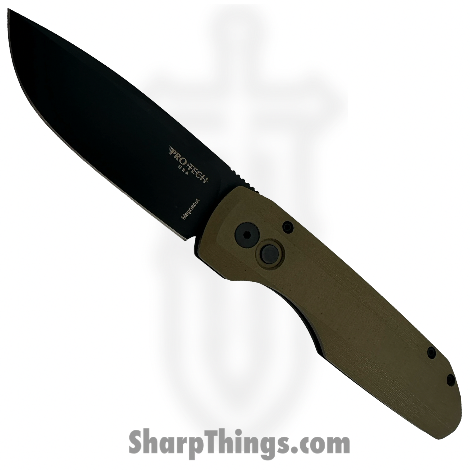 ProTech - VERO1213-GRN MIC - Vero Synaose Design - Automatic Knife - CPM MagnaCut DLC Clip Point - Micarta - Green