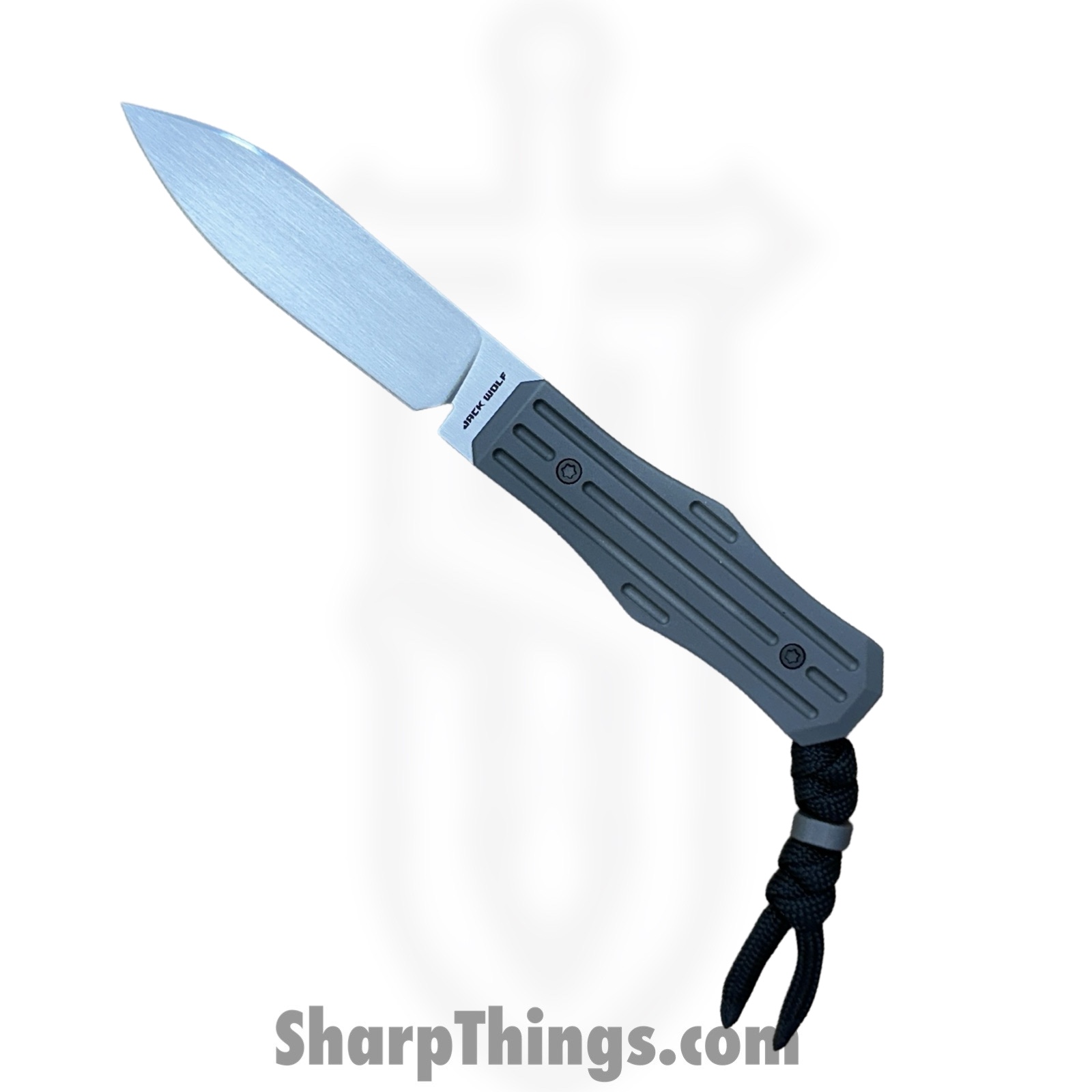 Jack Wolf Knives - VAMPI-FX-01-TI-FLUTE - Vampire FIXedc - Fixed Blade Knife - S90V Satin Spear Point - Titanium - Stonewash - Image 2