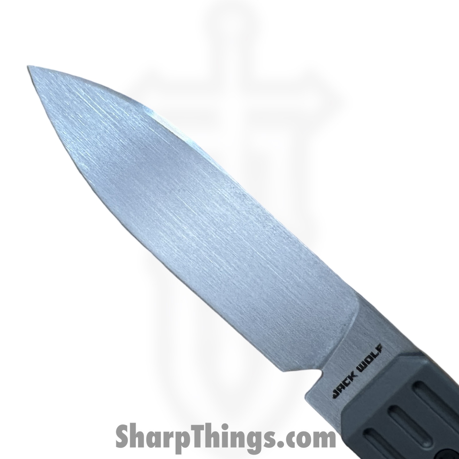 Jack Wolf Knives - VAMPI-FX-01-TI-FLUTE - Vampire FIXedc - Fixed Blade Knife - S90V Satin Spear Point - Titanium - Stonewash - Image 4