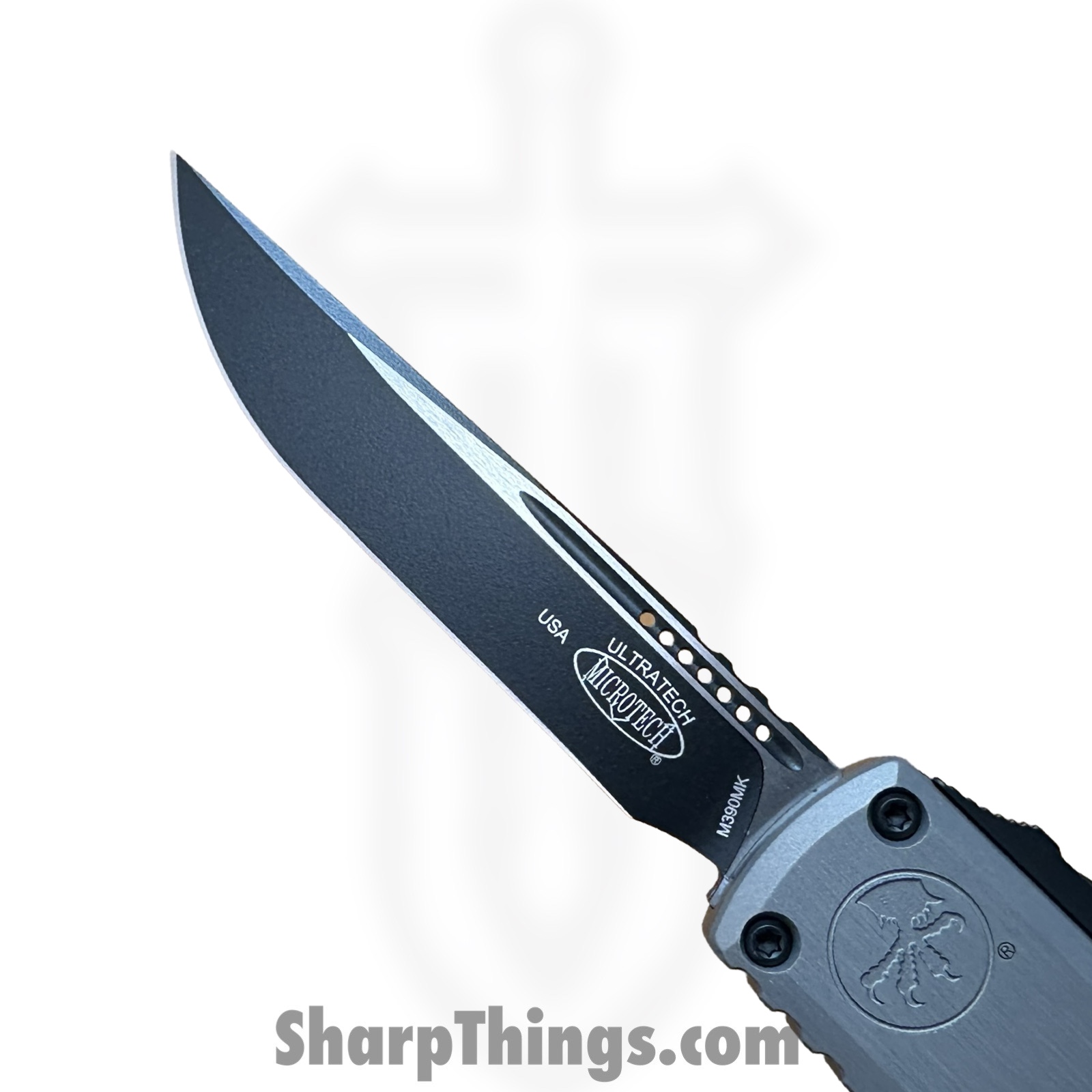 Microtech - 1121-1 NC - Ultratech Gen III ZBP - OTF Auto - M390MK Coated Drop Point - 6061-T6 Aluminum - Natural - Image 6