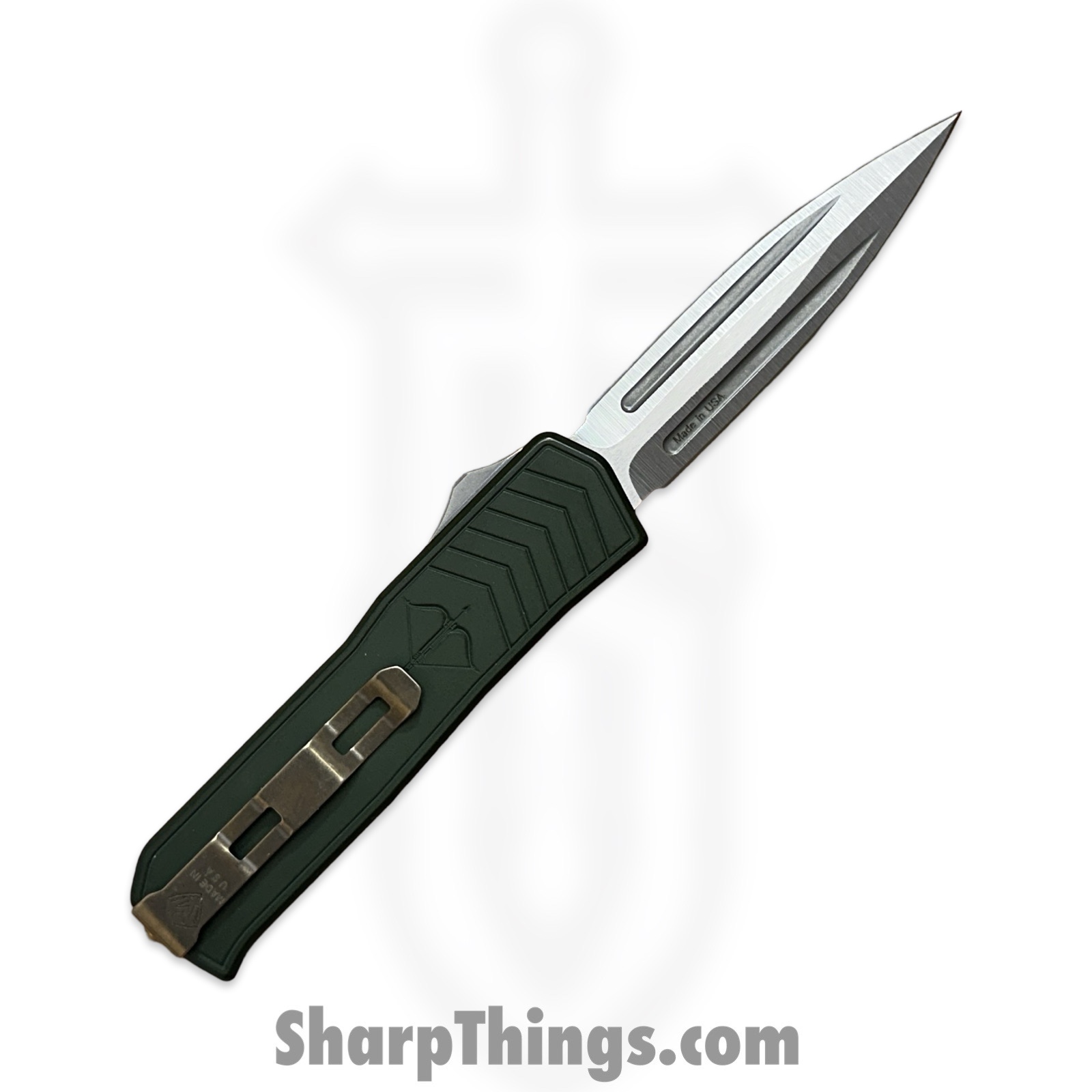 Medford Knife and Tool - 42625A - Merc 1 - OTF Auto - S45VN Tumbled Dagger - Aluminum - Green - Image 9