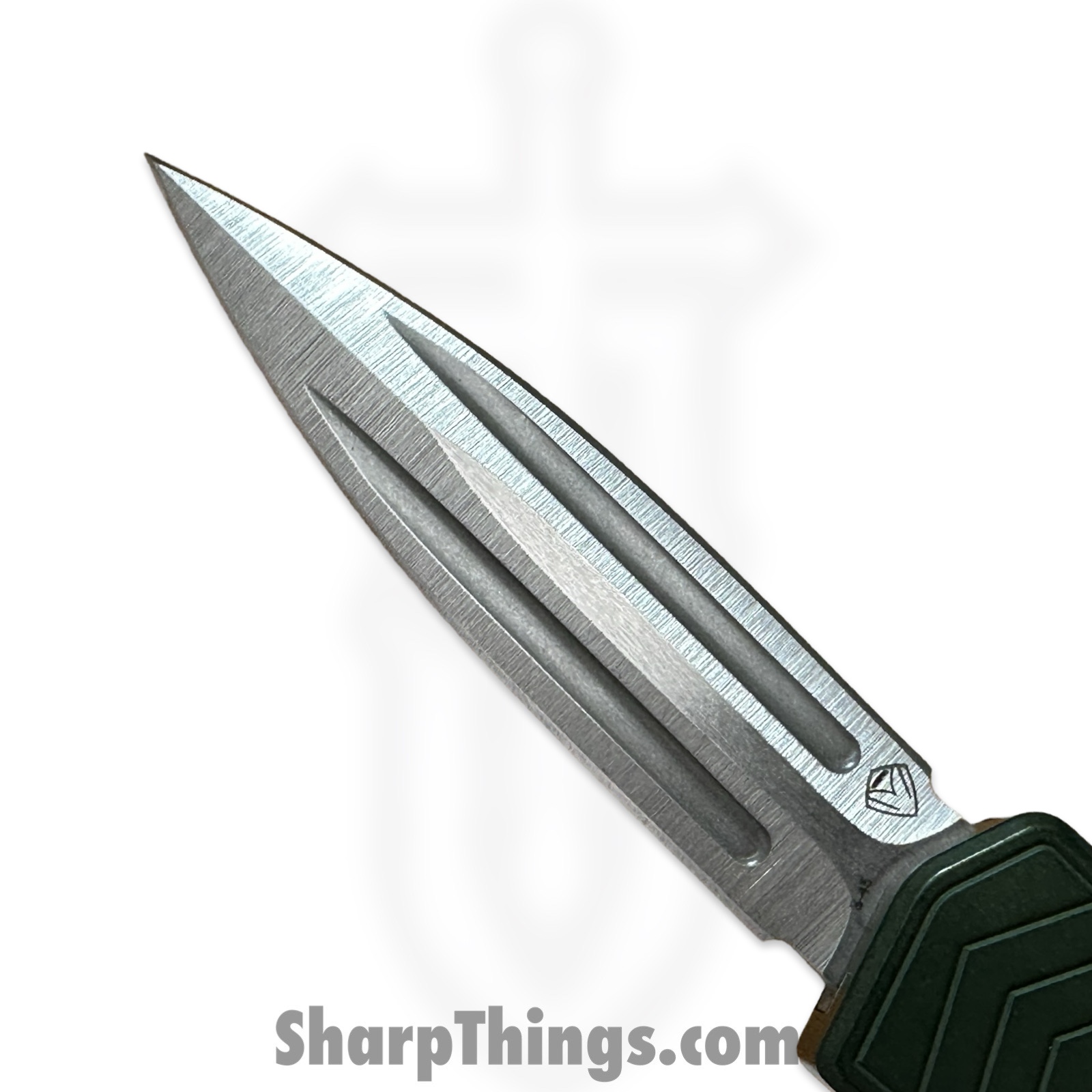 Medford Knife and Tool - 42625A - Merc 1 - OTF Auto - S45VN Tumbled Dagger - Aluminum - Green - Image 6