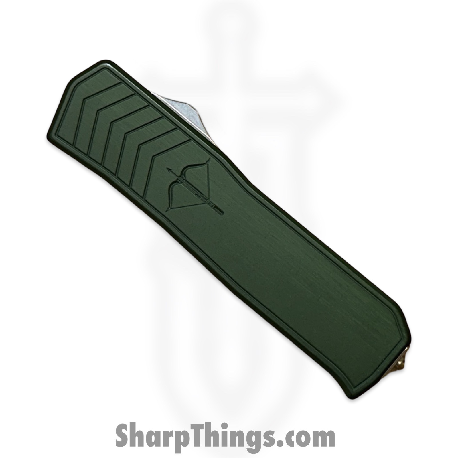 Medford Knife and Tool - 42625A - Merc 1 - OTF Auto - S45VN Tumbled Dagger - Aluminum - Green - Image 5