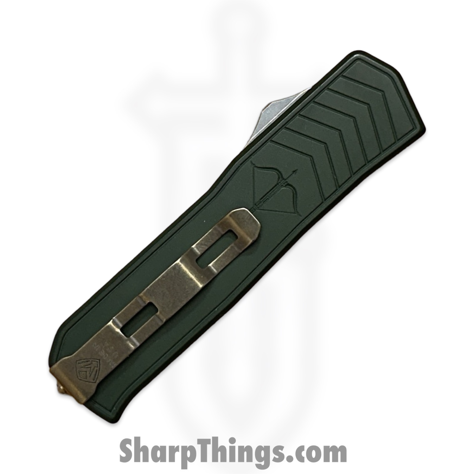 Medford Knife and Tool - 42625A - Merc 1 - OTF Auto - S45VN Tumbled Dagger - Aluminum - Green - Image 4