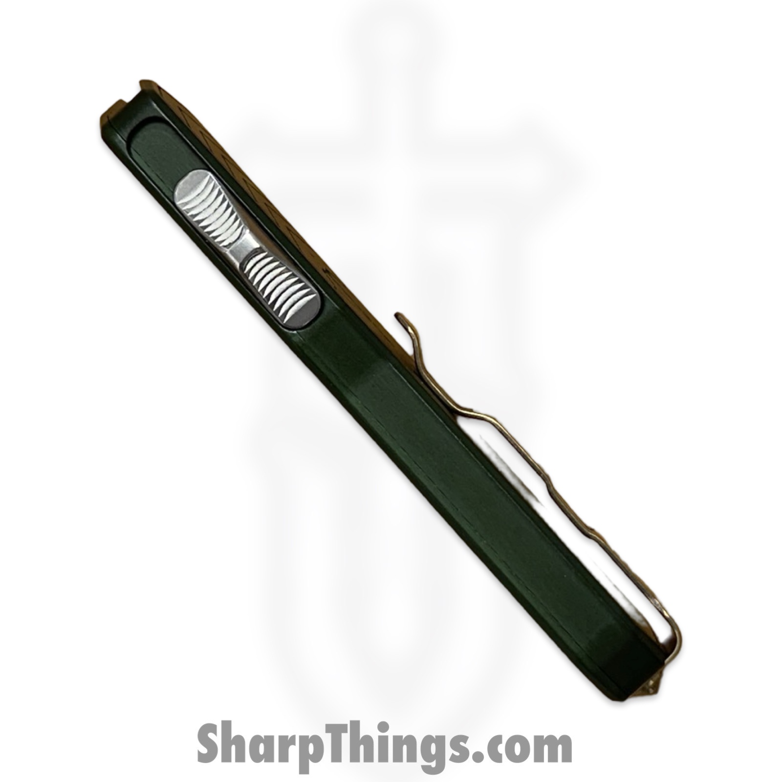 Medford Knife and Tool - 42625A - Merc 1 - OTF Auto - S45VN Tumbled Dagger - Aluminum - Green - Image 3