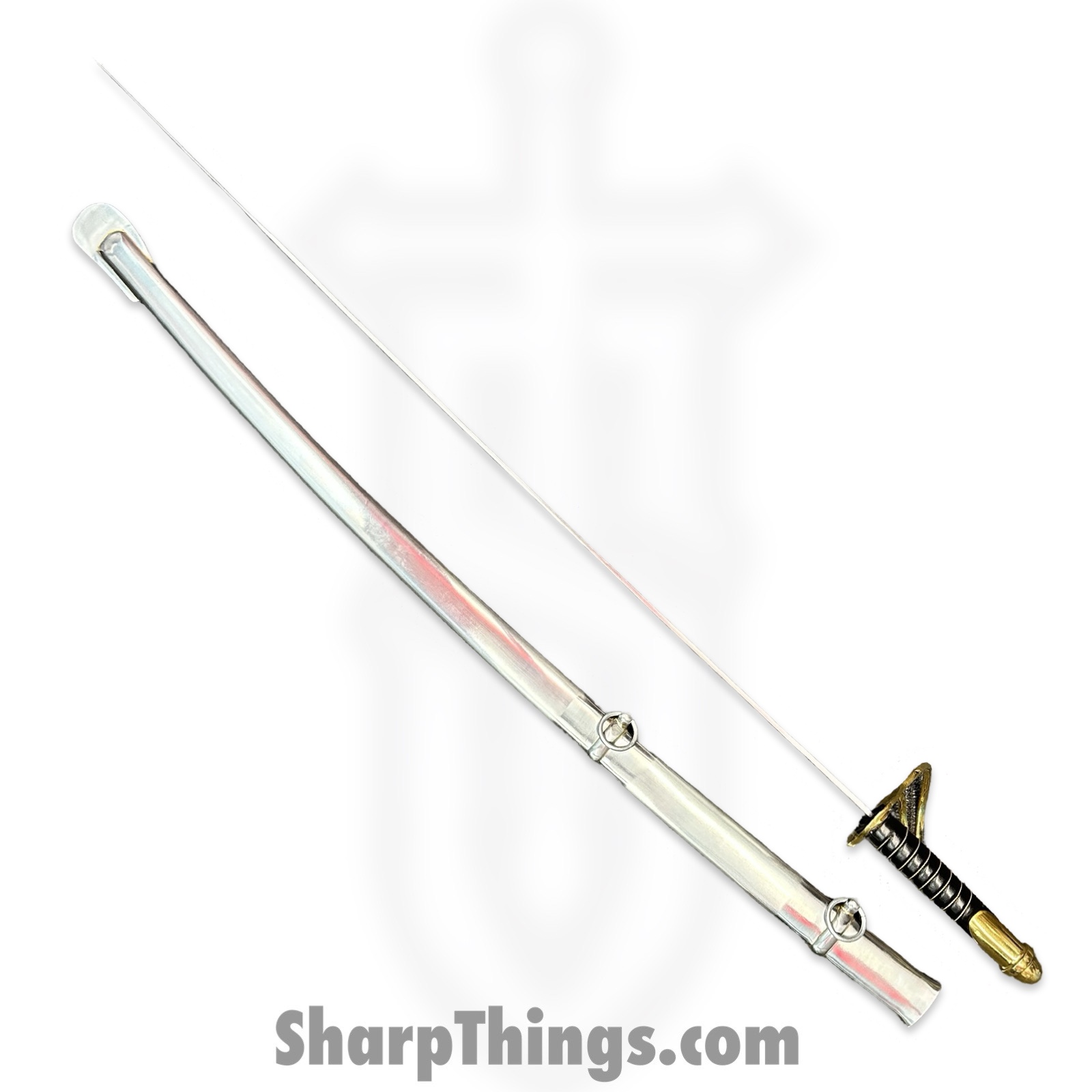 PTC - ICS-606-BF - Viking Battle Ready Sword and Scabbard Set - Fixed Blade Knife - Carbon Steel Polished - Leather Wrapped - Black Silver