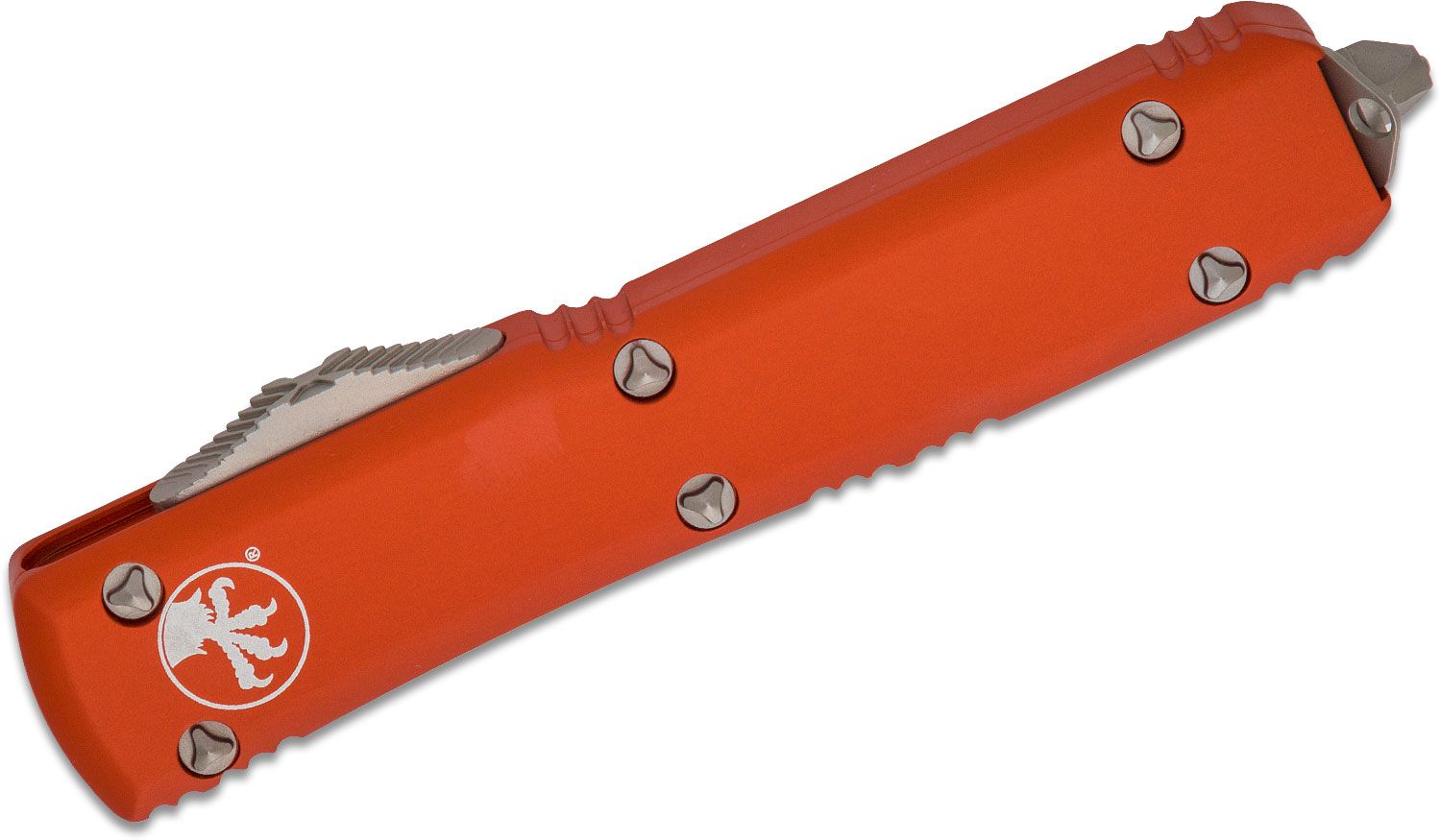 Microtech - 122-10OR - Ultratech - OTF Auto - Elmax, M390, 204P Stonewash Dagger - 6061-T6 Aluminum - Orange - Image 13