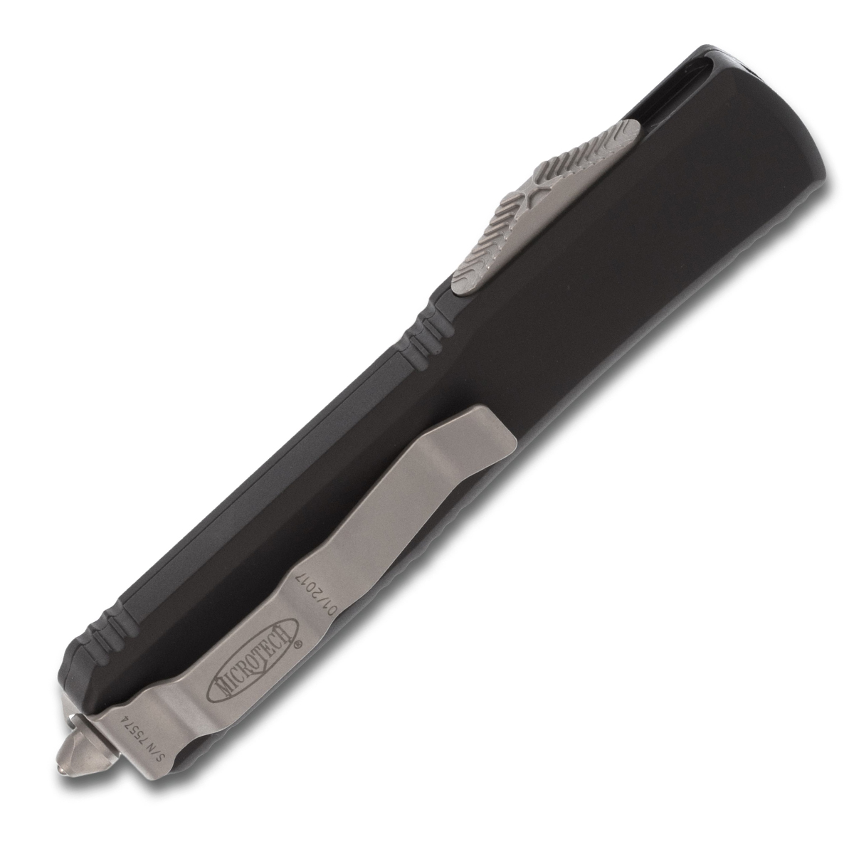 Microtech - 122-5 - Ultratech - OTF Auto - Elmax, M390, 204P Satin Dagger - 6061-T6 Aluminum - Black - Image 19
