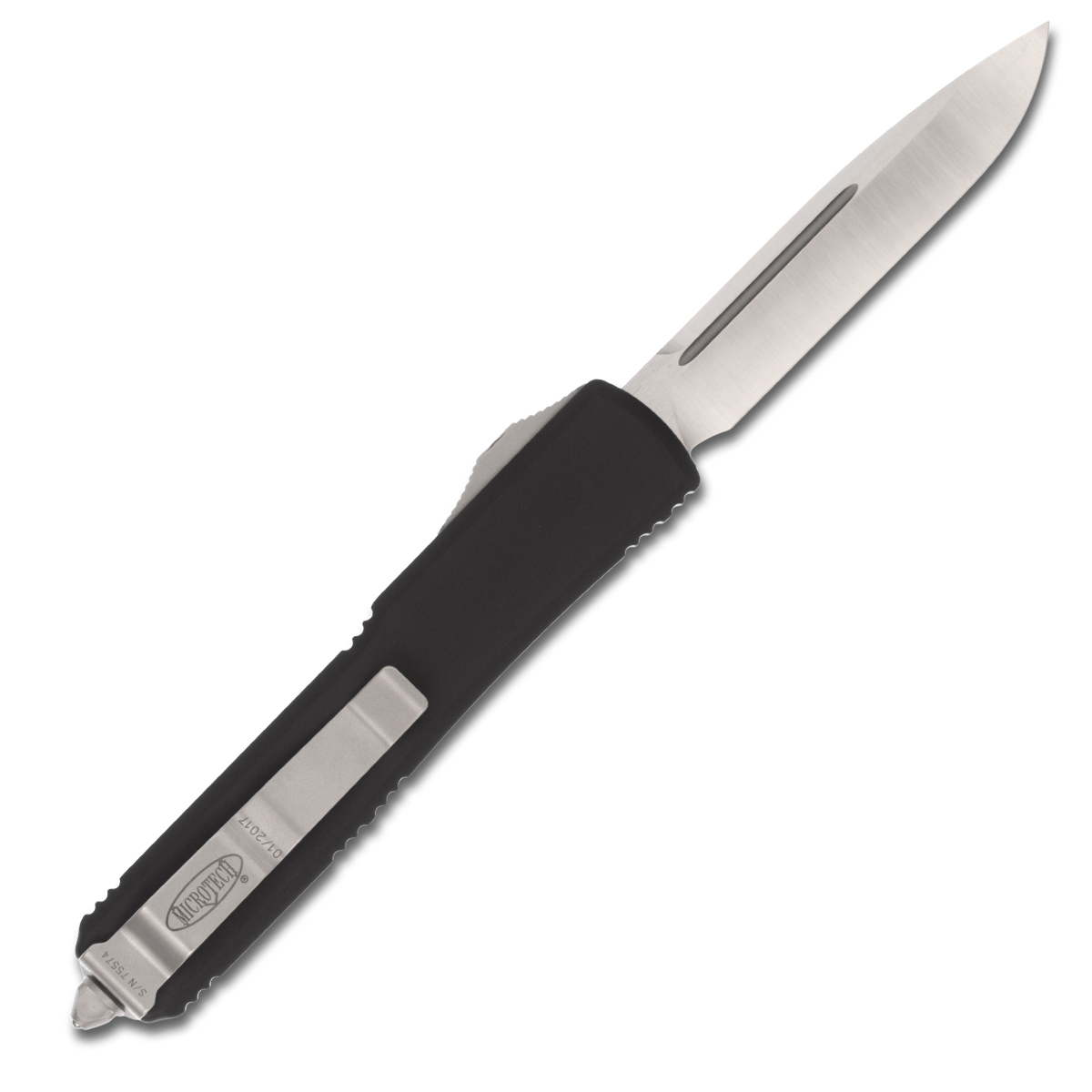 Microtech - 122-5 - Ultratech - OTF Auto - Elmax, M390, 204P Satin Dagger - 6061-T6 Aluminum - Black - Image 21