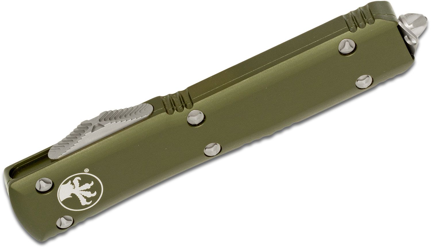 Microtech - 122-4OD - Ultratech - OTF Auto - M390 Satin Dagger - 6061-T6 Aluminum - OD Green - Image 13