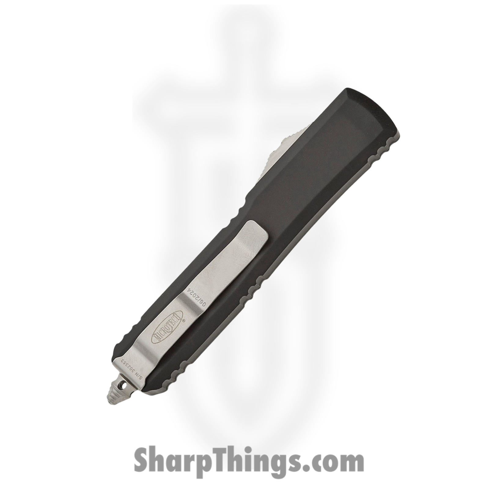 Microtech - 122-4 - Ultratech - OTF Auto - Elmax, M390, 204P Satin Dagger - 6061-T6 Aluminum - Black - Image 9