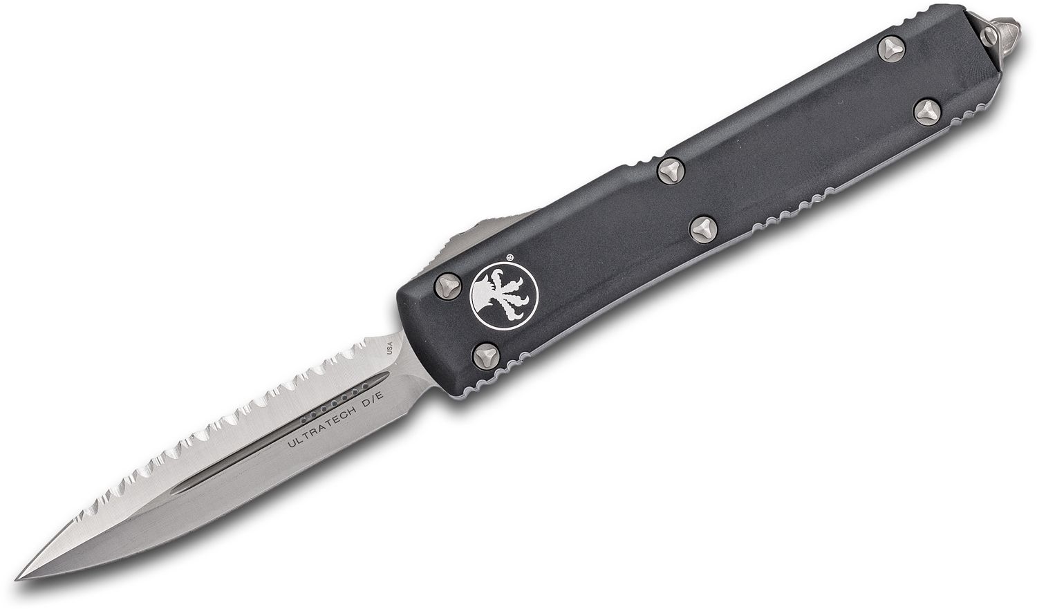 Microtech - 122-6 - Ultratech - OTF Auto - Elmax, M390, 204P Satin Dagger - 6061-T6 Aluminum - Black - Image 9