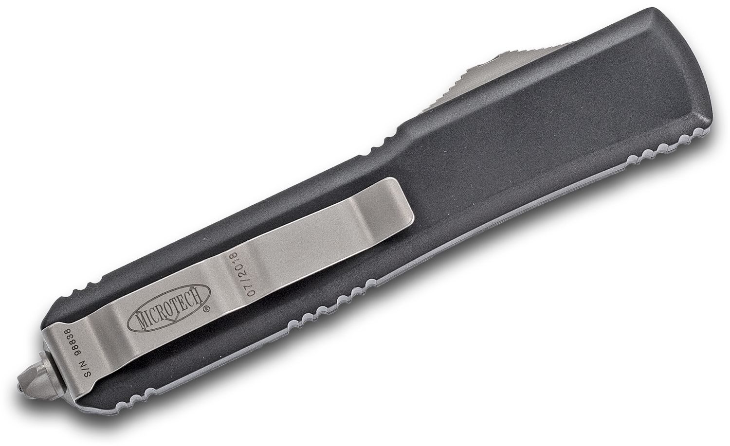 Microtech - 122-6 - Ultratech - OTF Auto - Elmax, M390, 204P Satin Dagger - 6061-T6 Aluminum - Black - Image 12