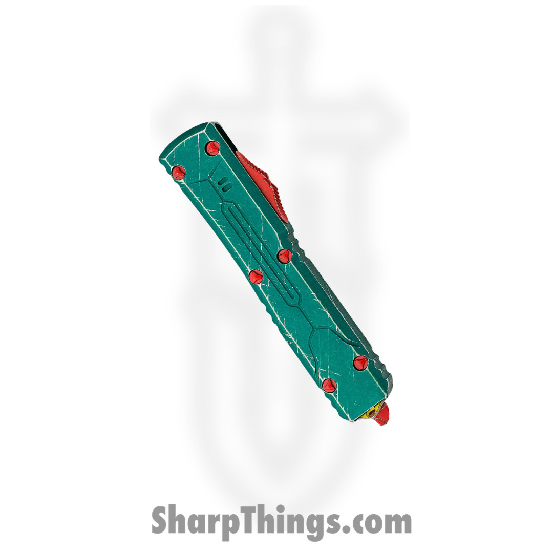 Microtech - 123-10BH - Ultratech Star Wars Bounty Hunter - OTF Auto - Elmax, M390, 204P Apocalyptic Tanto - 6061-T6 Aluminum - Green/Red - Image 7