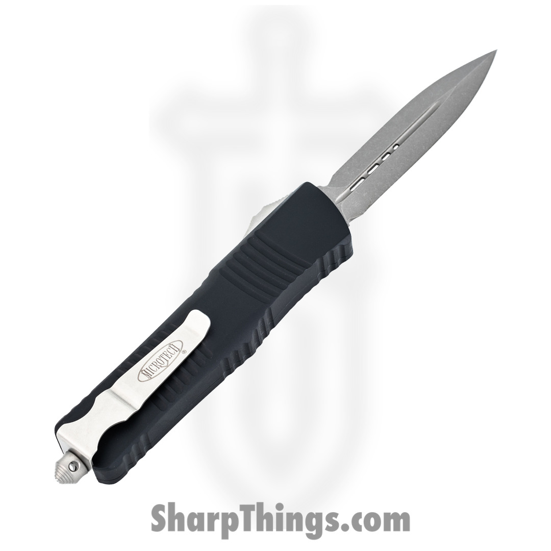 Microtech - 142-10AP - Combat Troodon - OTF Auto - Elmax, M390, 204P Apocalyptic Dagger - 6061-T6 Aluminum - Black - Image 6