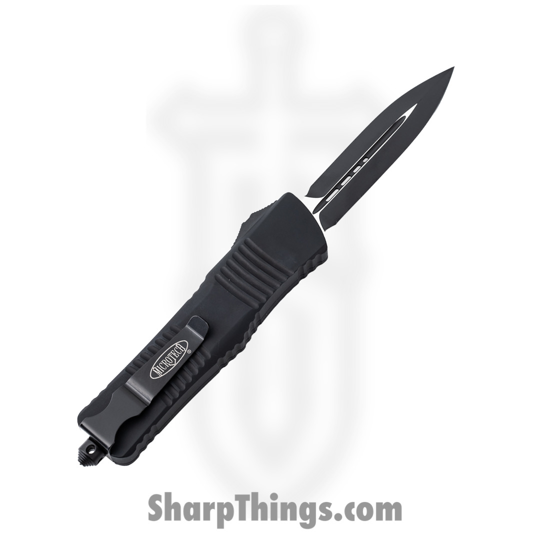 Microtech - 142-1T - Combat Troodon Tactical - OTF Auto - Elmax, M390, 204P Coated Dagger - 6061-T6 Aluminum - Black - Image 9