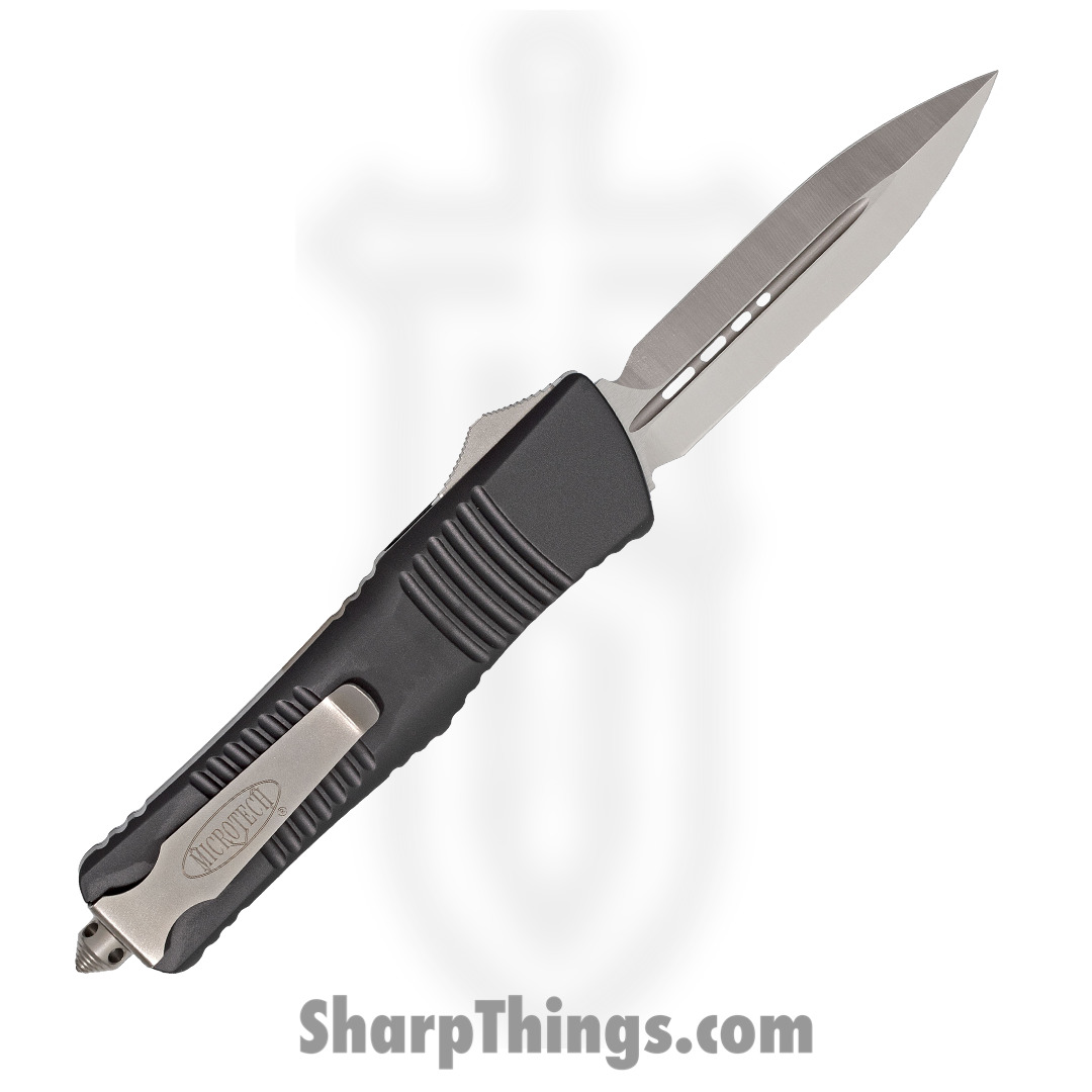 Microtech - 142-4 - Combat Troodon - OTF Auto - Elmax, M390, 204P Satin Dagger - 6061-T6 Aluminum - Black - Image 6