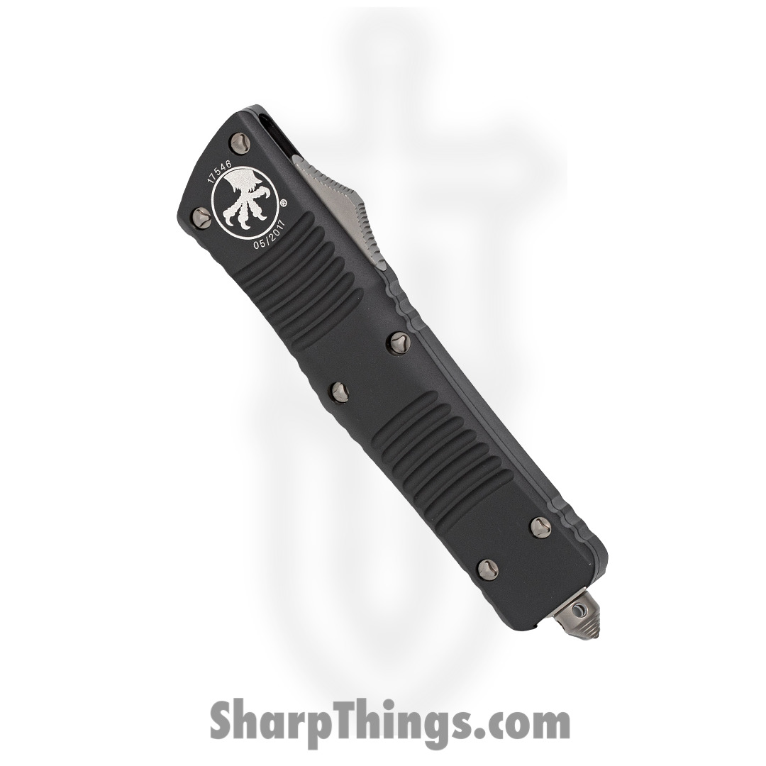 Microtech - 142-4 - Combat Troodon - OTF Auto - Elmax, M390, 204P Satin Dagger - 6061-T6 Aluminum - Black - Image 7